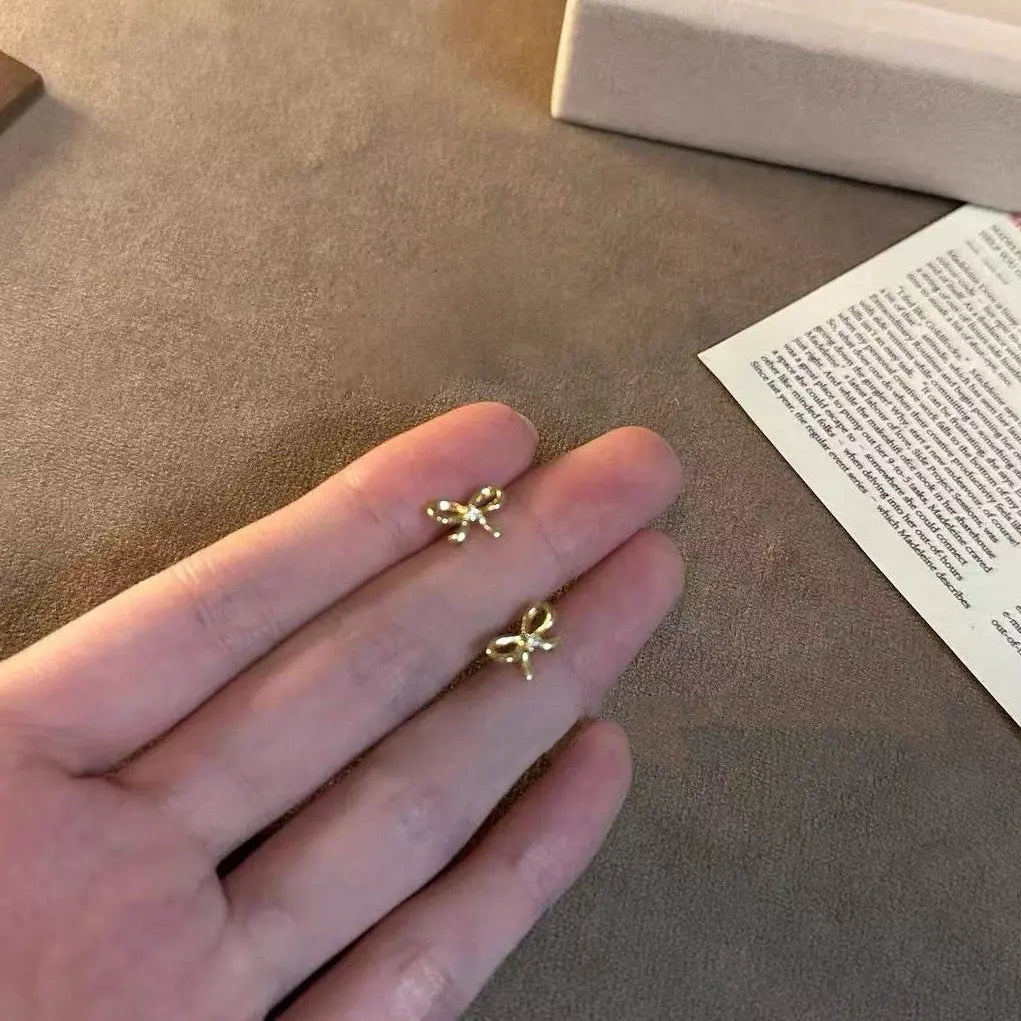 Mini Bow Ear Studs - Bloom