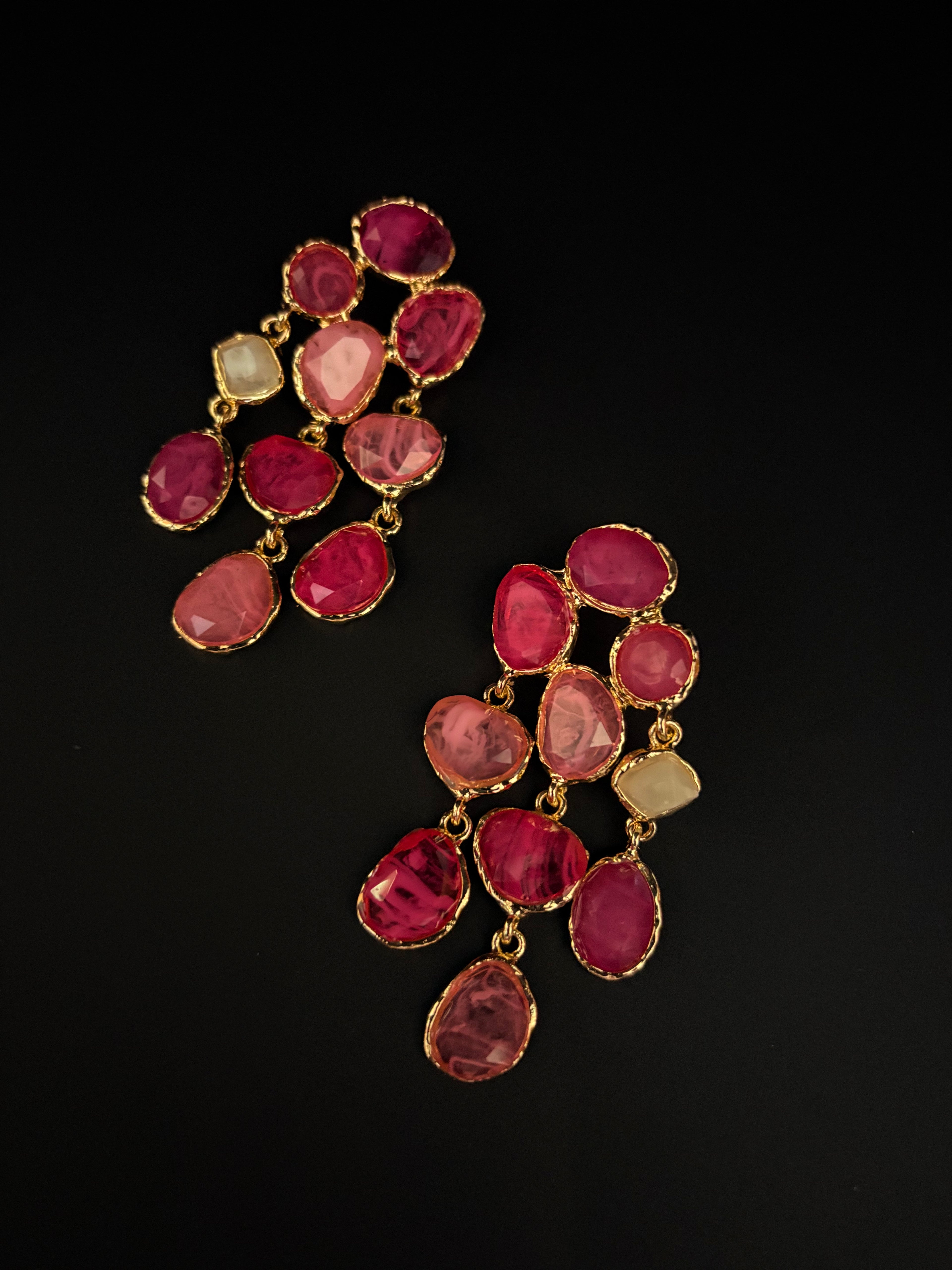 Crimson Cascade Earrings