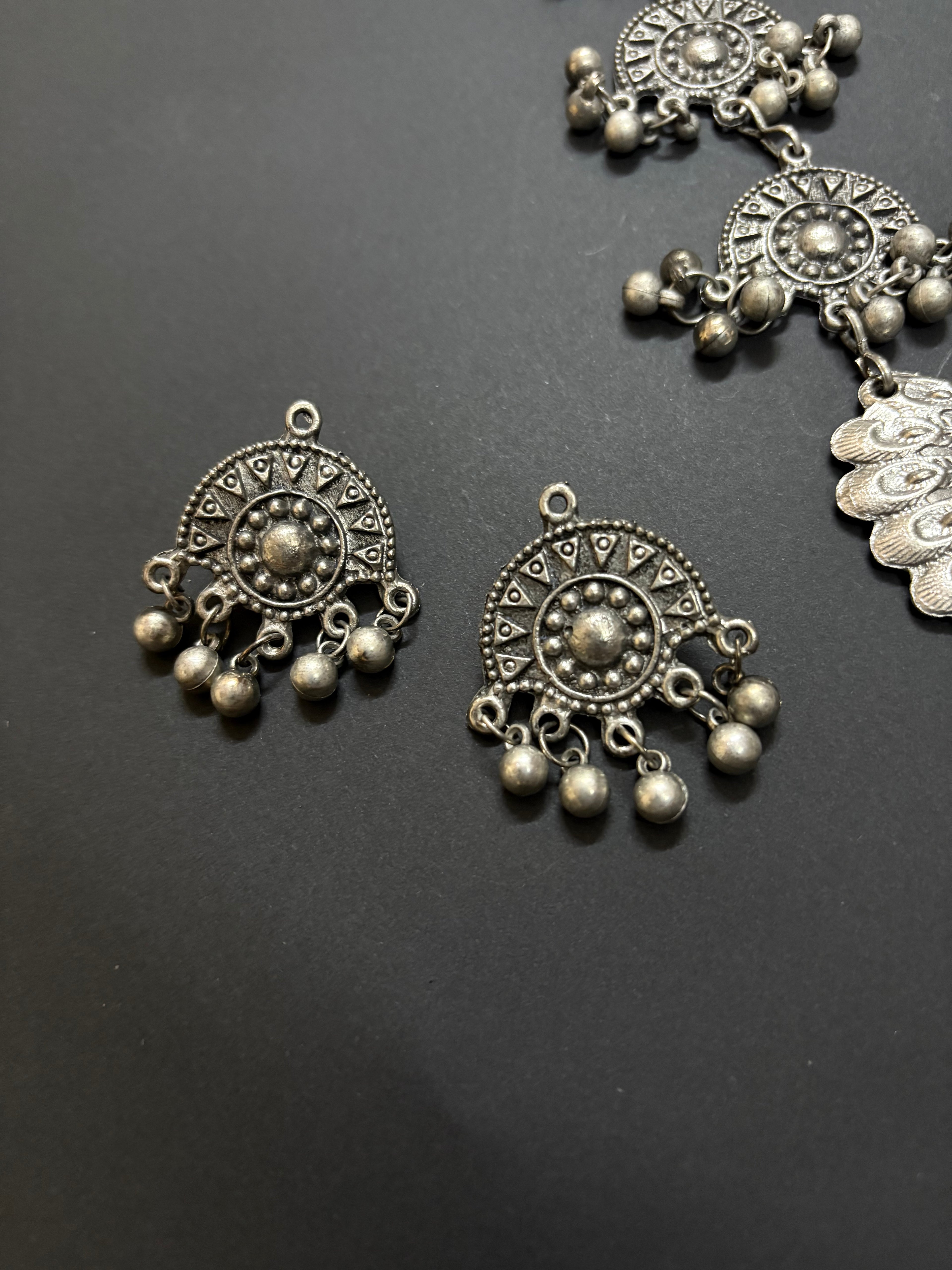 Maya Peacock Oxidized Necklace Set