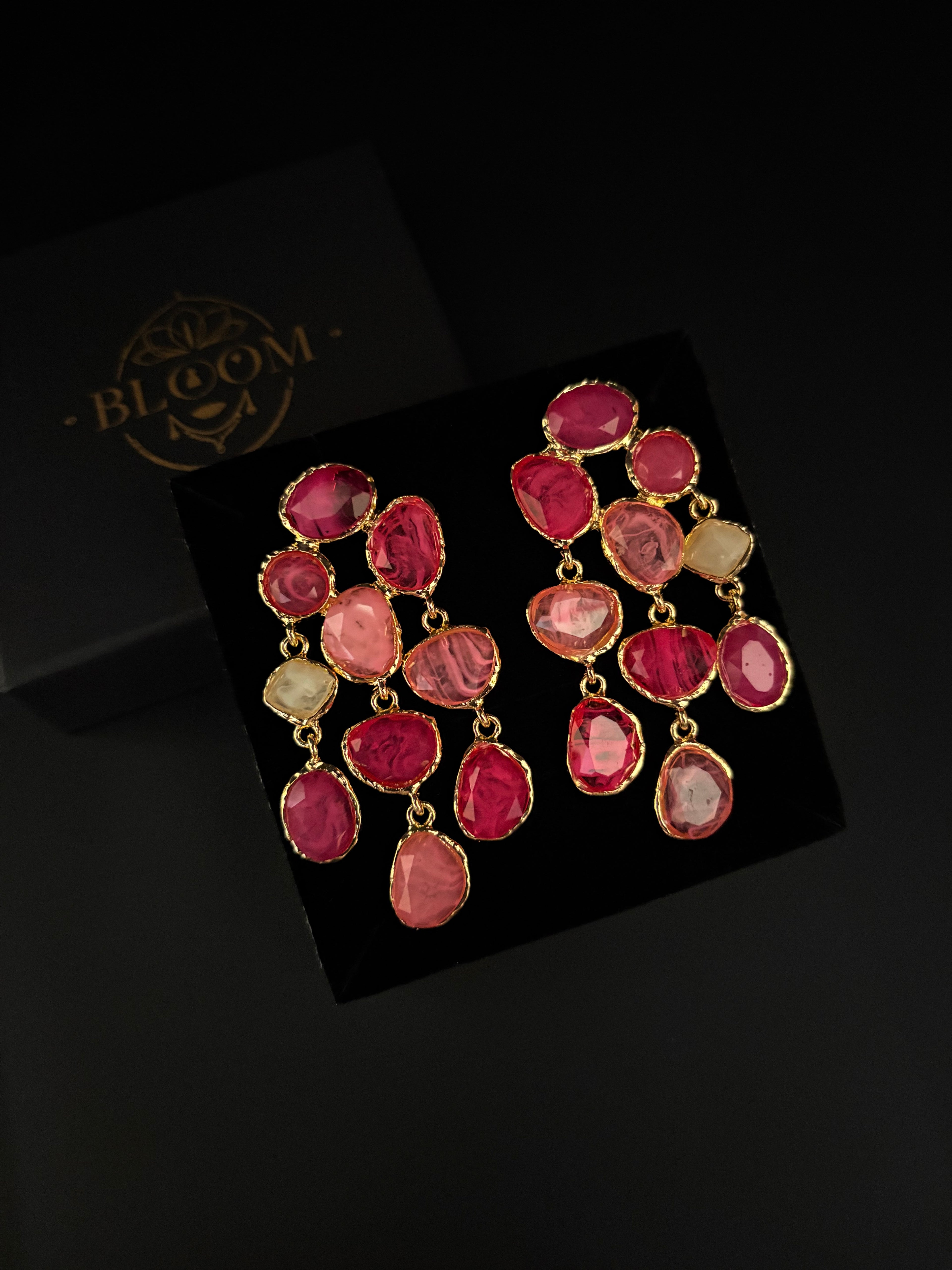 Crimson Cascade Earrings