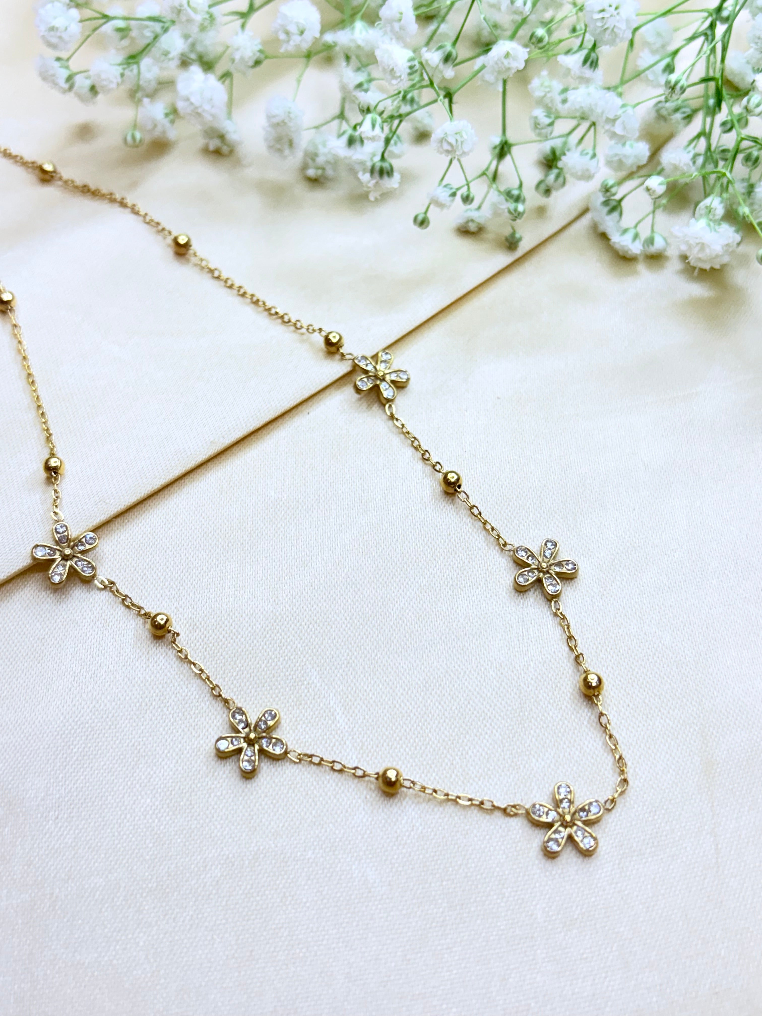 Golden Aura Floral Necklace