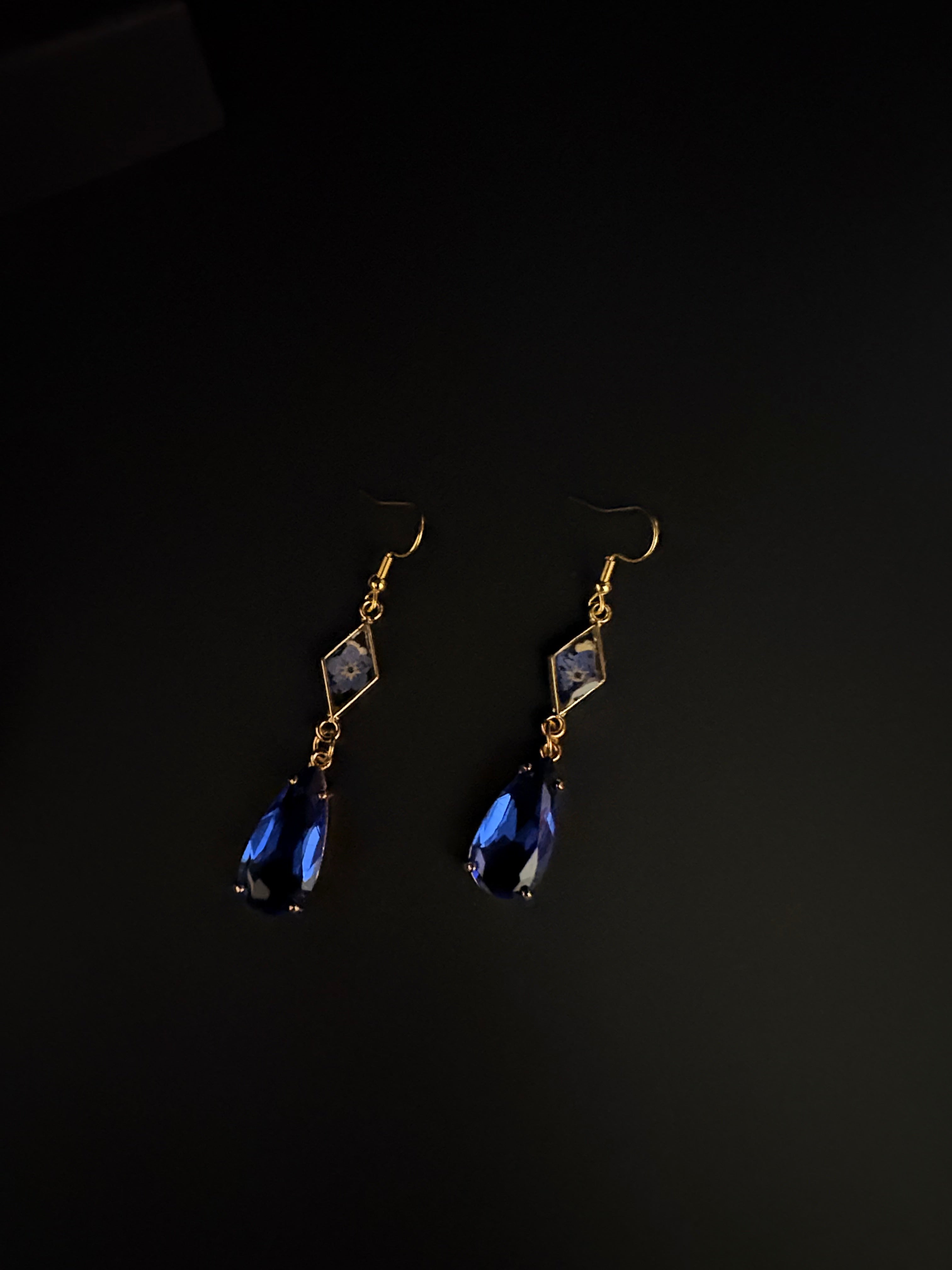 Ocean Night Gold Earrings