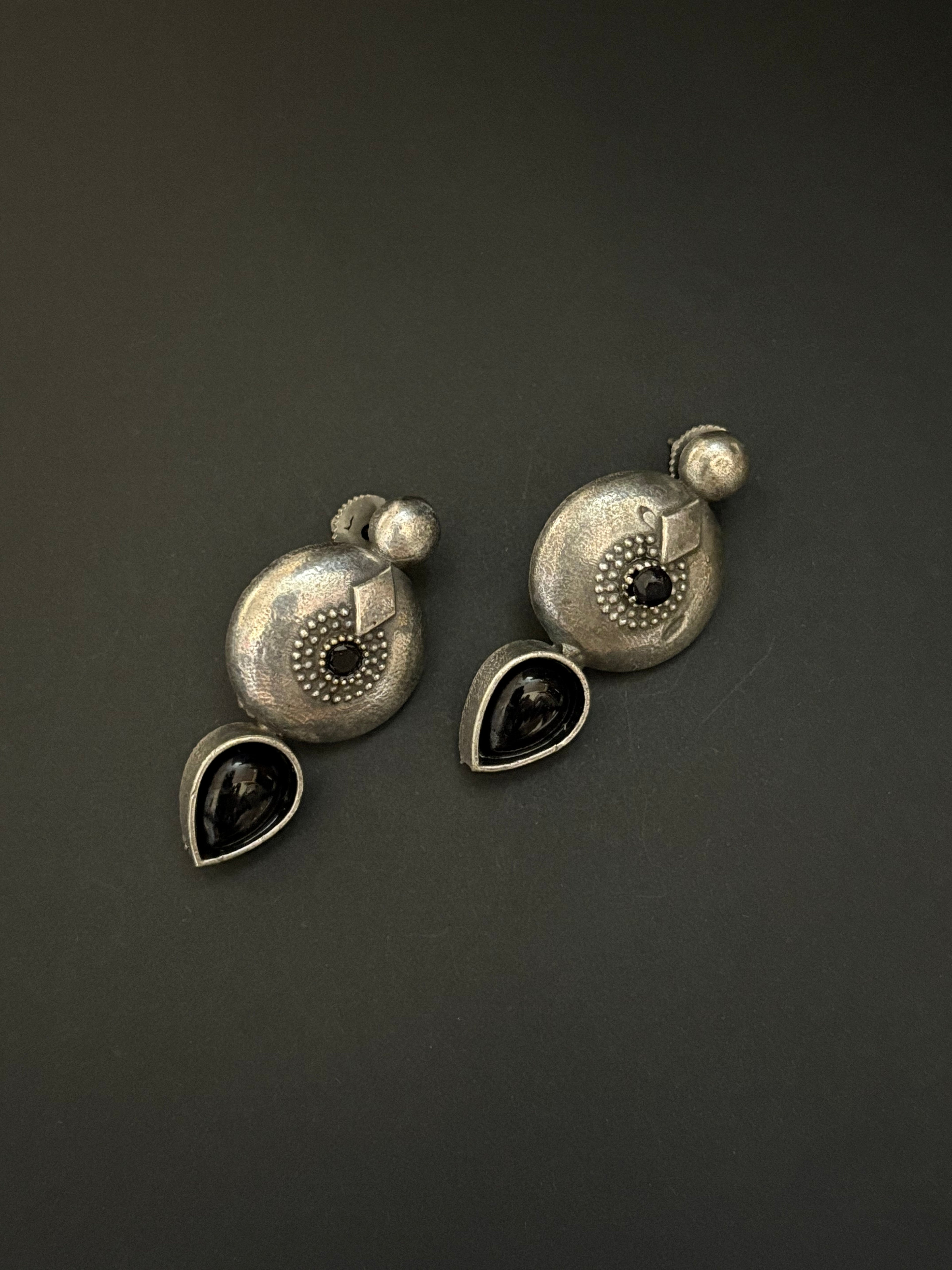 Boho Black Stone Earrings