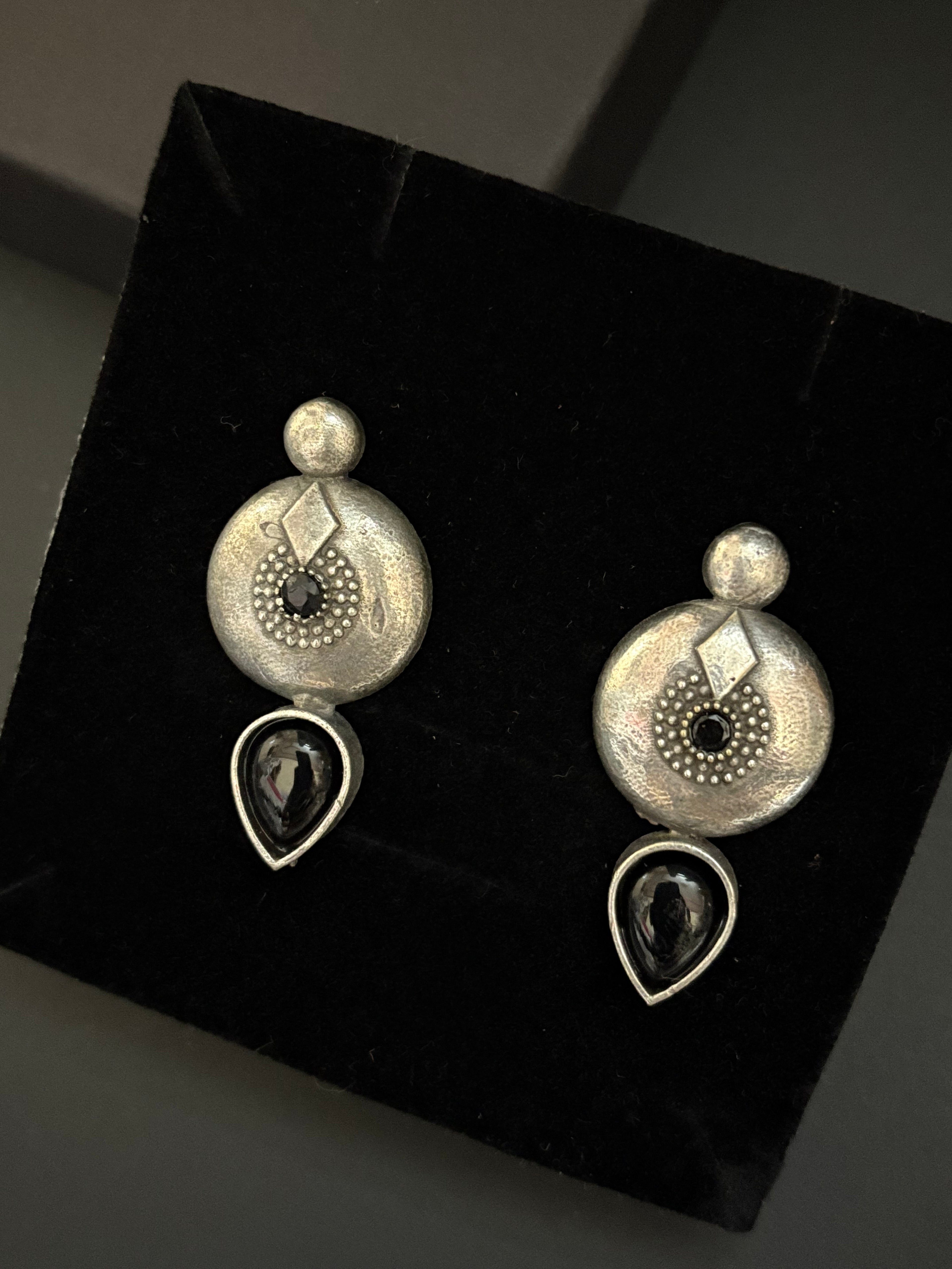 Boho Black Stone Earrings