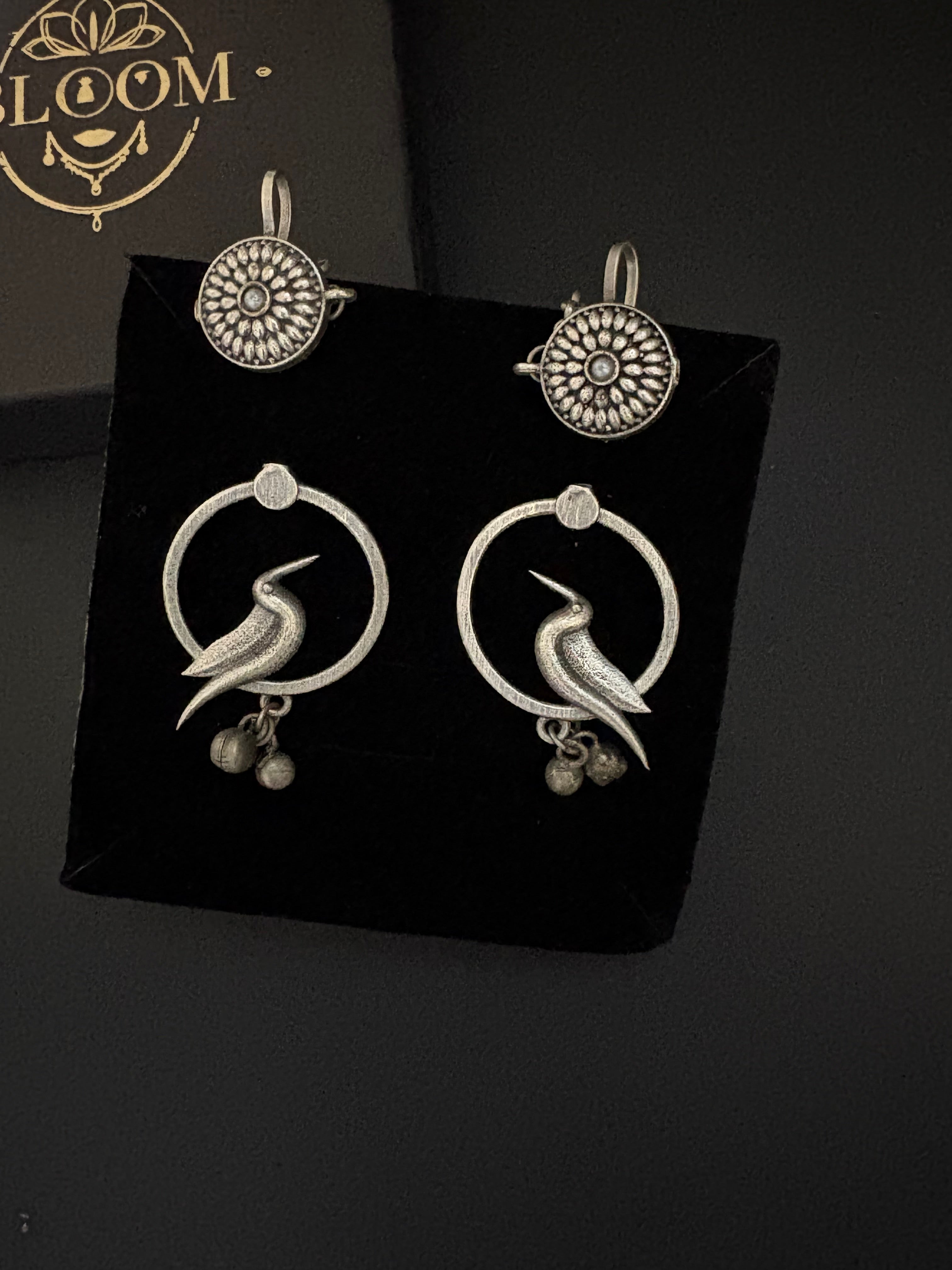 Antique Bird Design with Earring Cuff