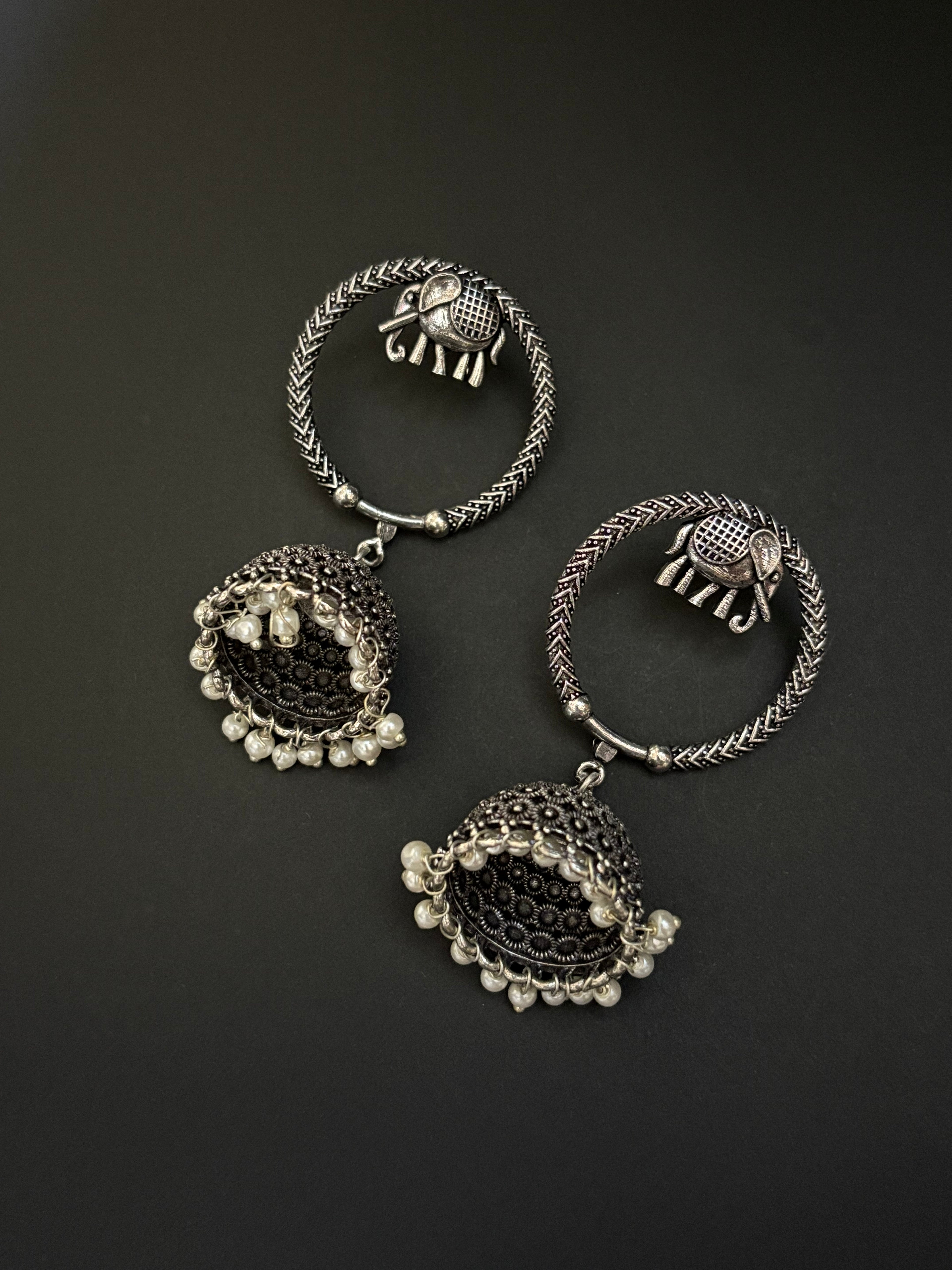 Traditional Elephant Hoop Jhumkas