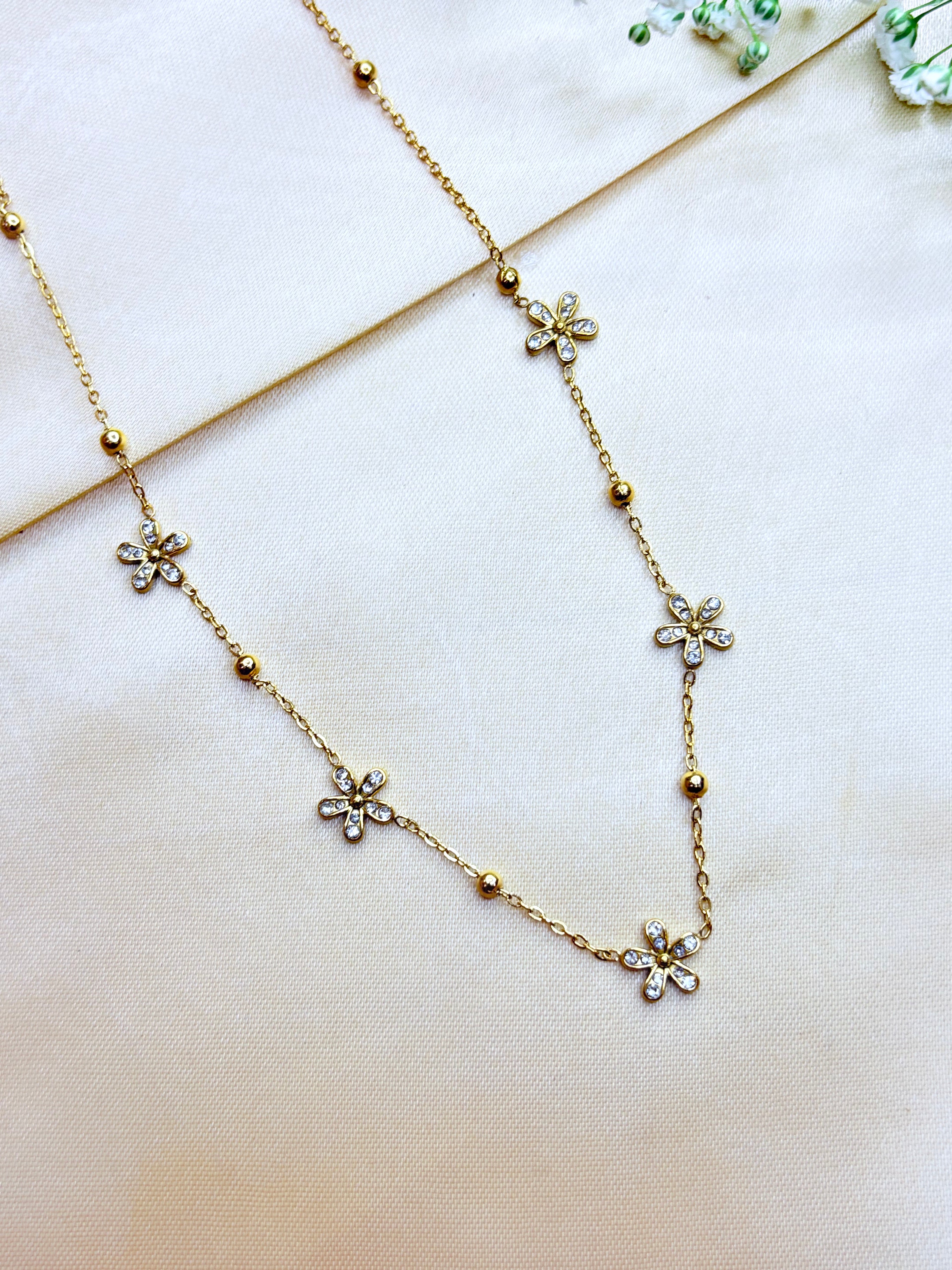 Golden Aura Floral Necklace