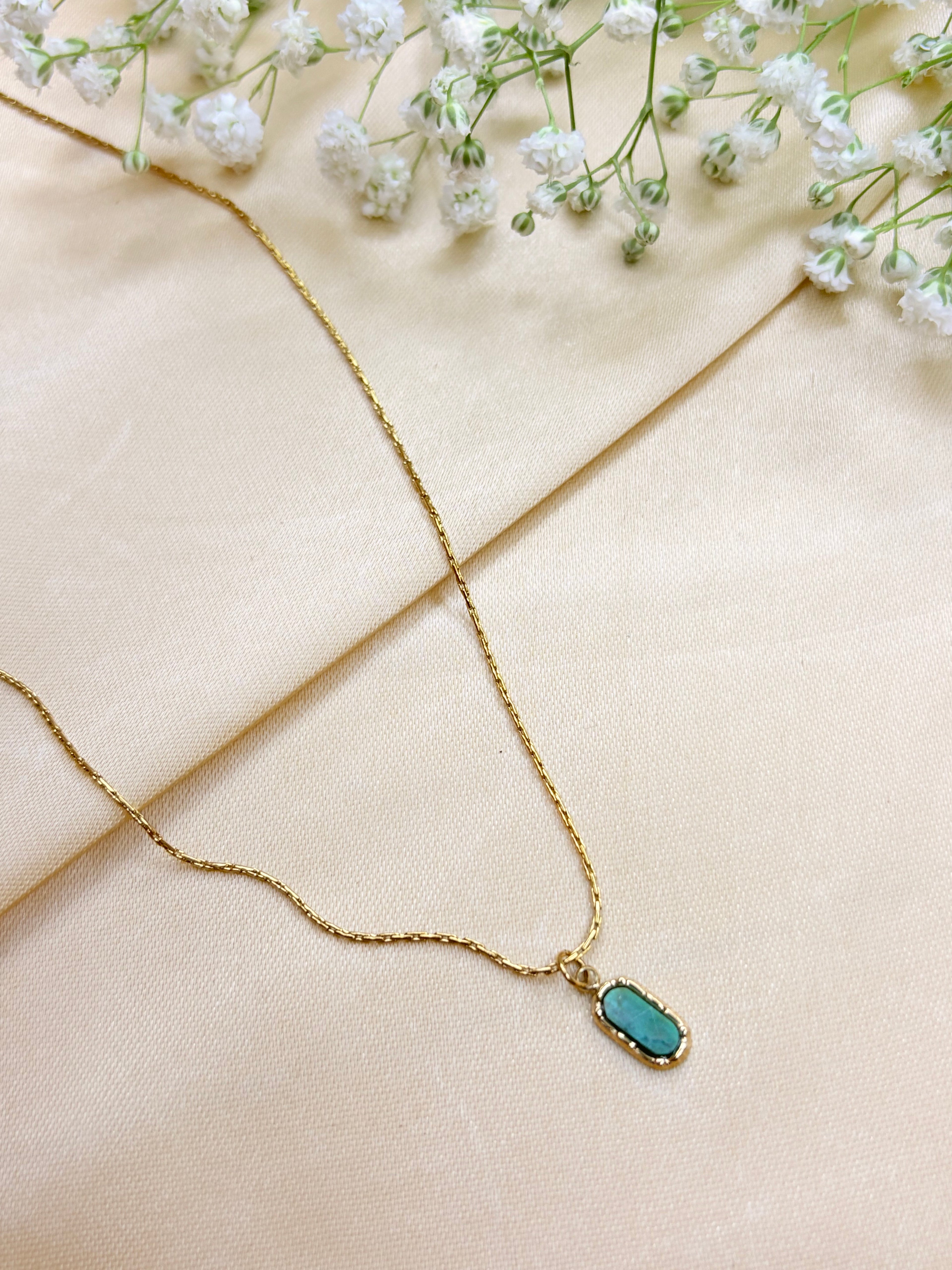 Mint & Teal Pendant Necklace