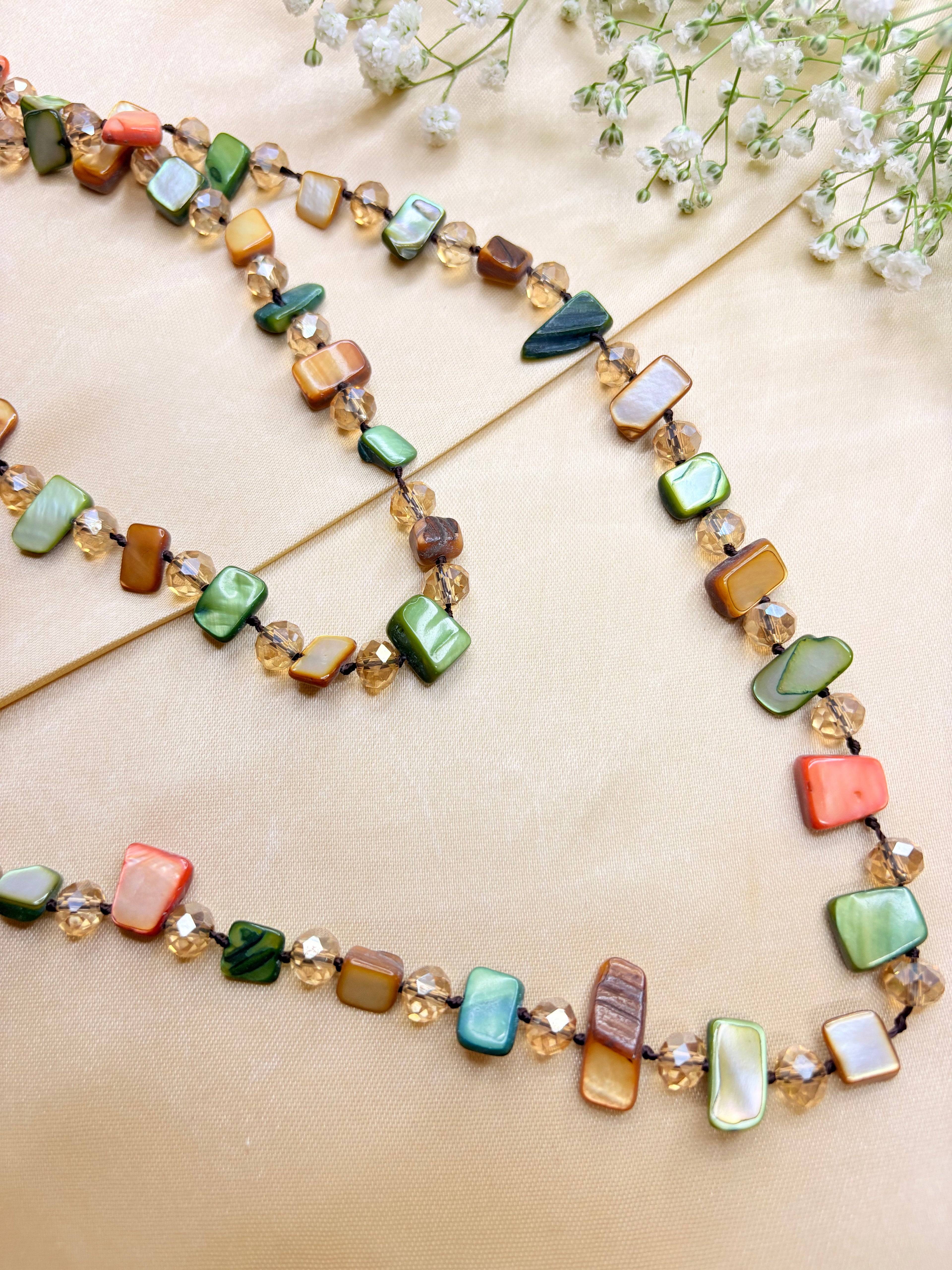 Bohemian Colorful Shell Beaded Double-Layer Necklace