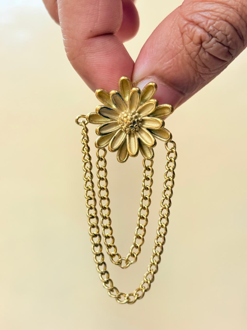 Gold Plated Sunflower Strings Earrings - Bloom