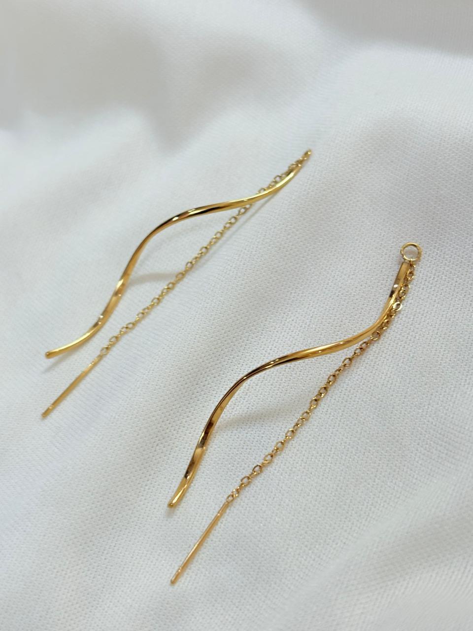 Twist & Chain Drop Earrings - Bloom