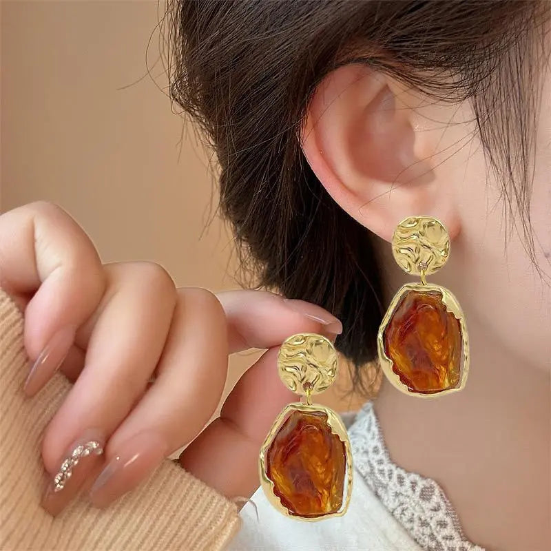 Gold Plated Molten Ember Earrings - Bloom