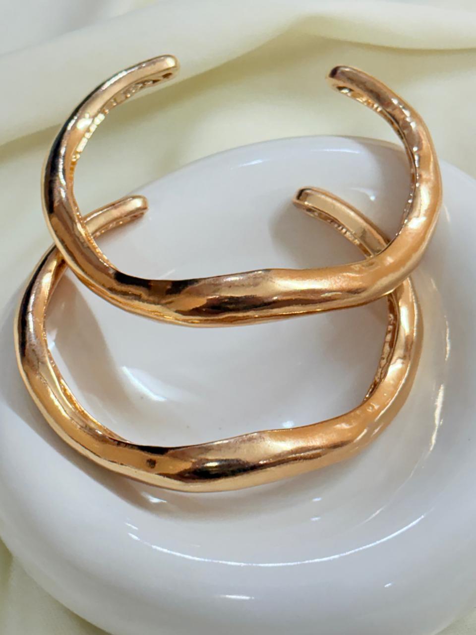 Gold Plated Lava Loop Bangle Set - Bloom