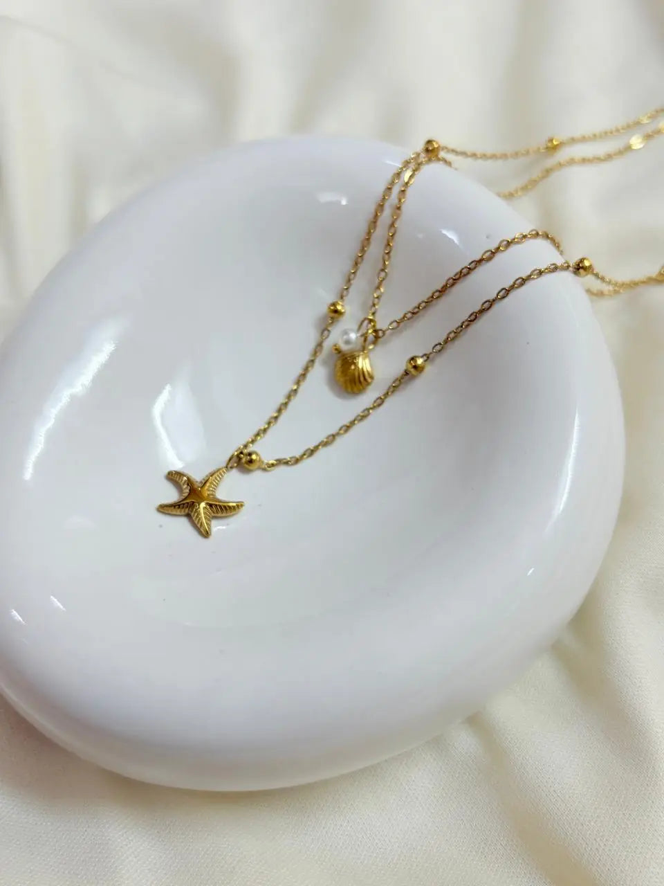 Starry Shell Gold Plated Necklace - Bloom