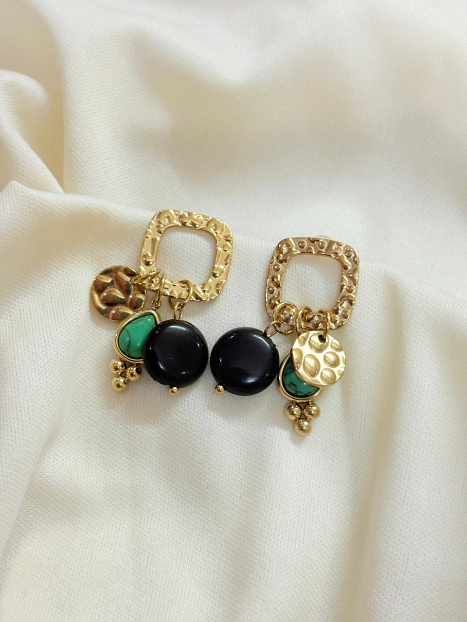 Gold Drop Charms Earrings - Bloom