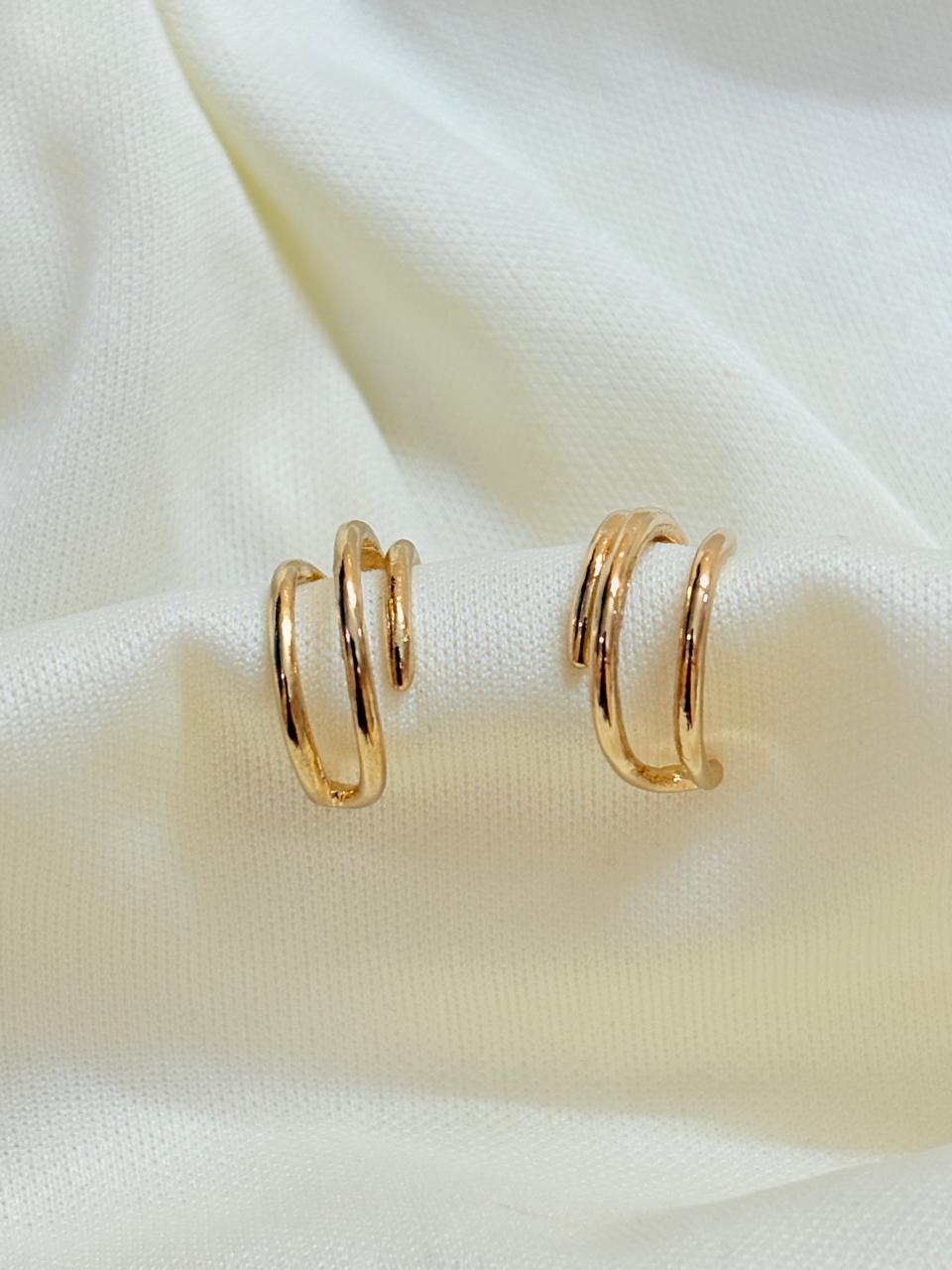 Gold Plated Twist Hoops Earrings - Bloom