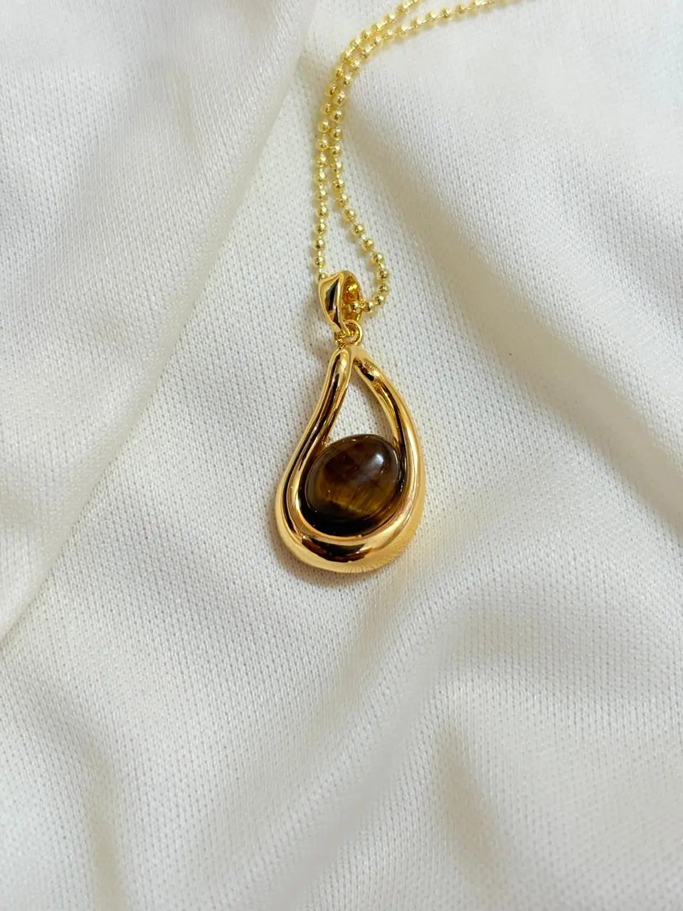 Luna Brown Stone Necklace - Bloom