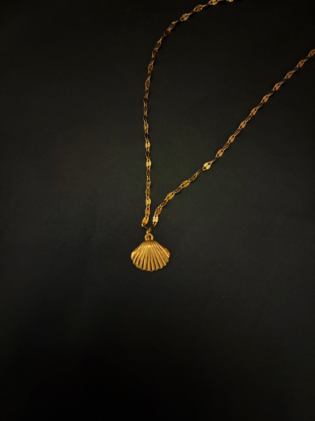 Minimal Gold Seashell Charm Necklace