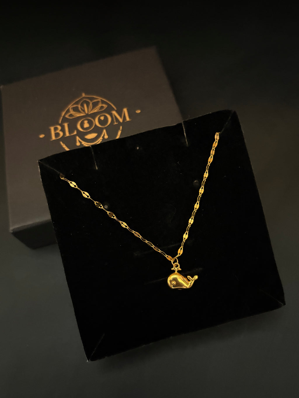 Ocean Whisper Gold Whale Necklace