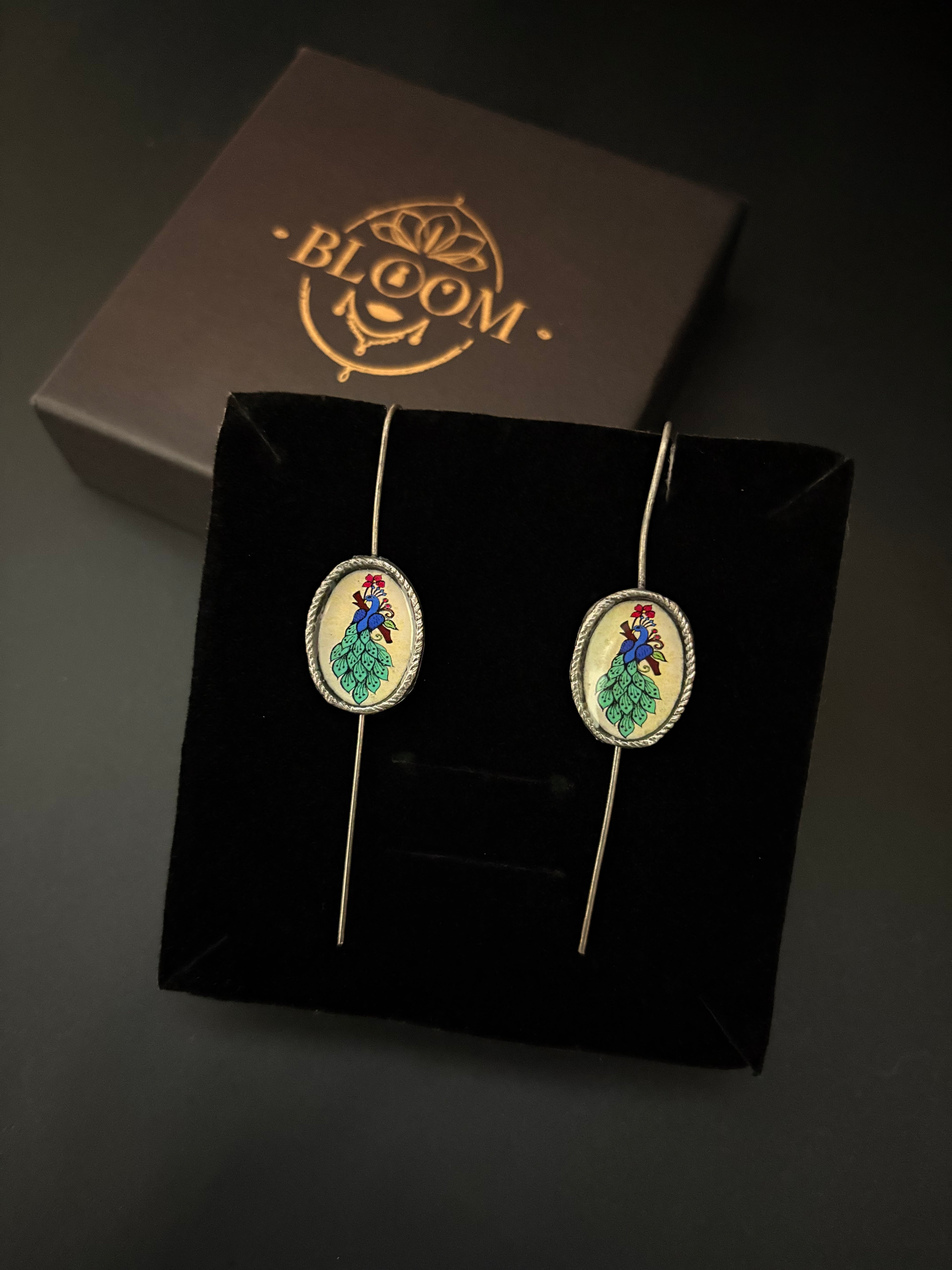 Dancing Peacock Miniature Earrings