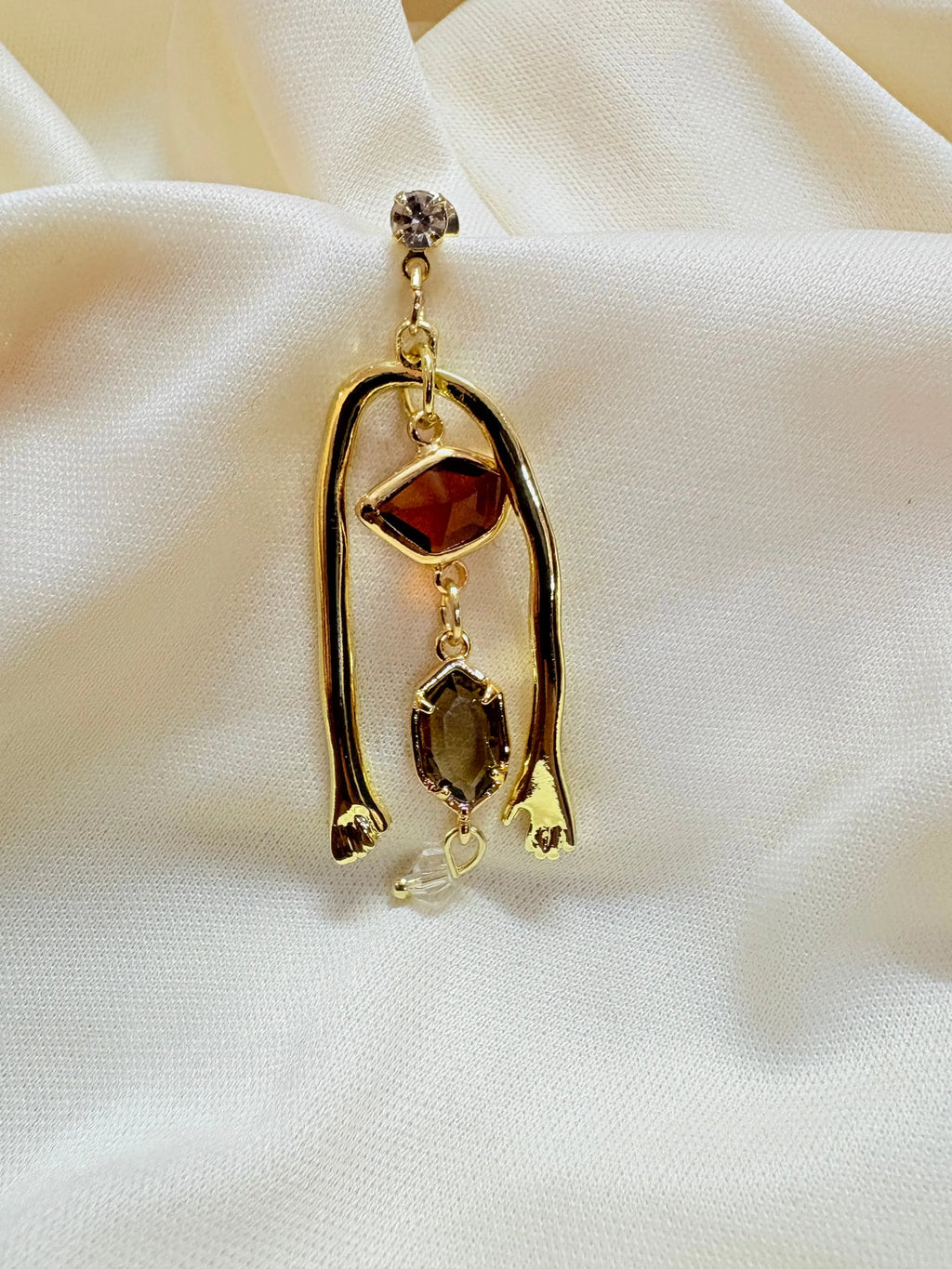 Golden Gem Drip Earrings - Bloom