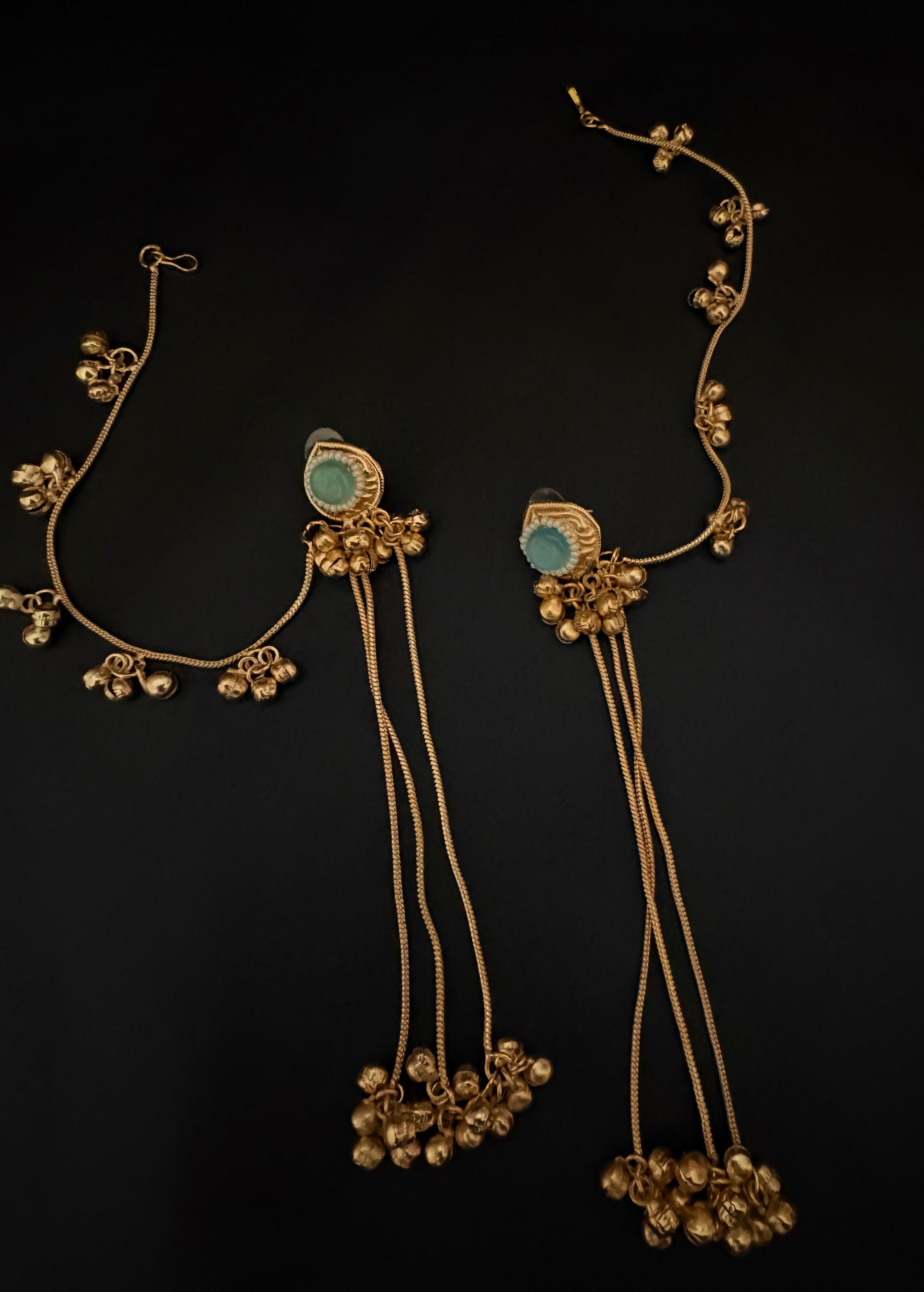 Earrings with Long Ghungroo Tassels
