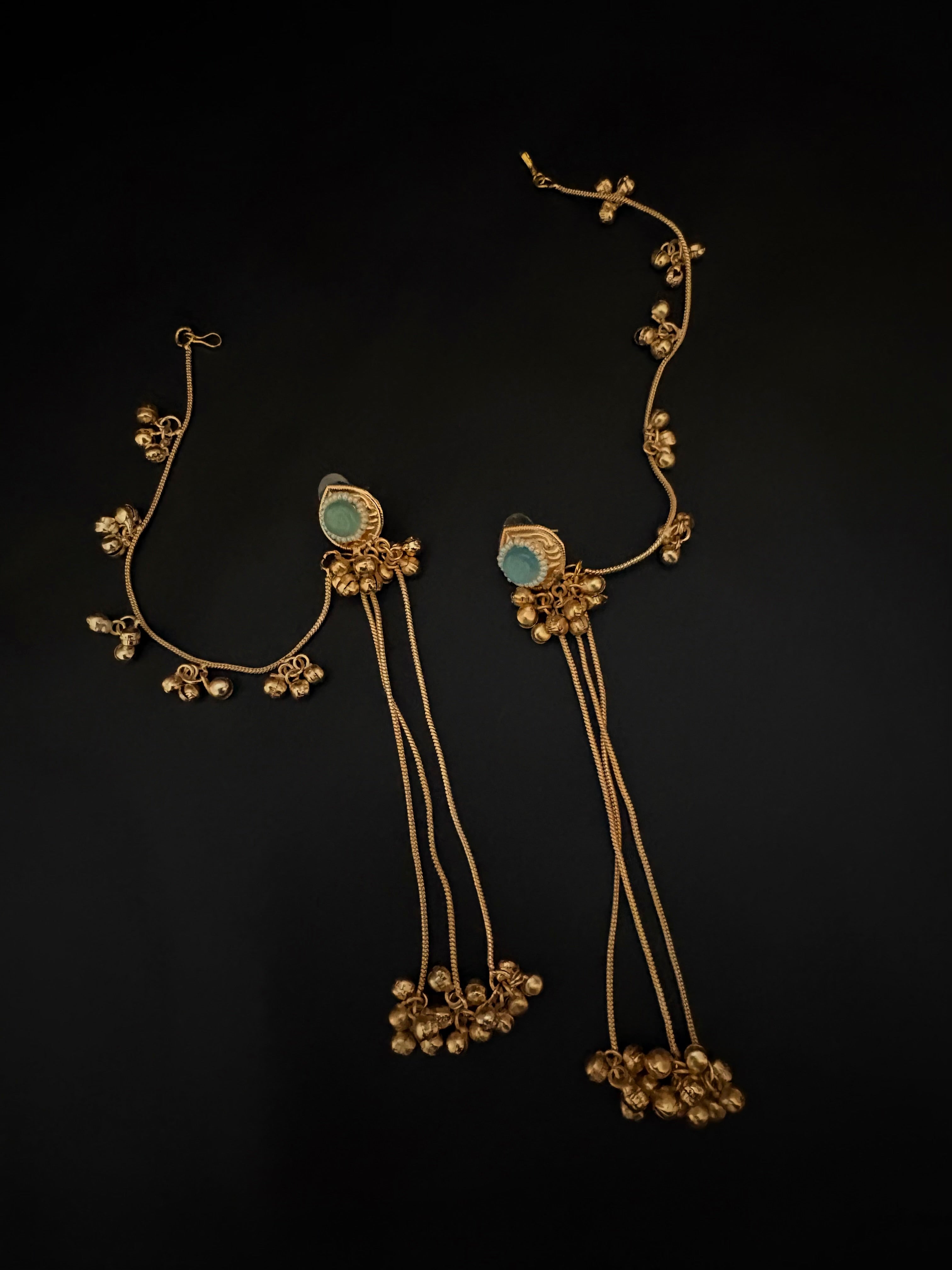 Earrings with Long Ghungroo Tassels