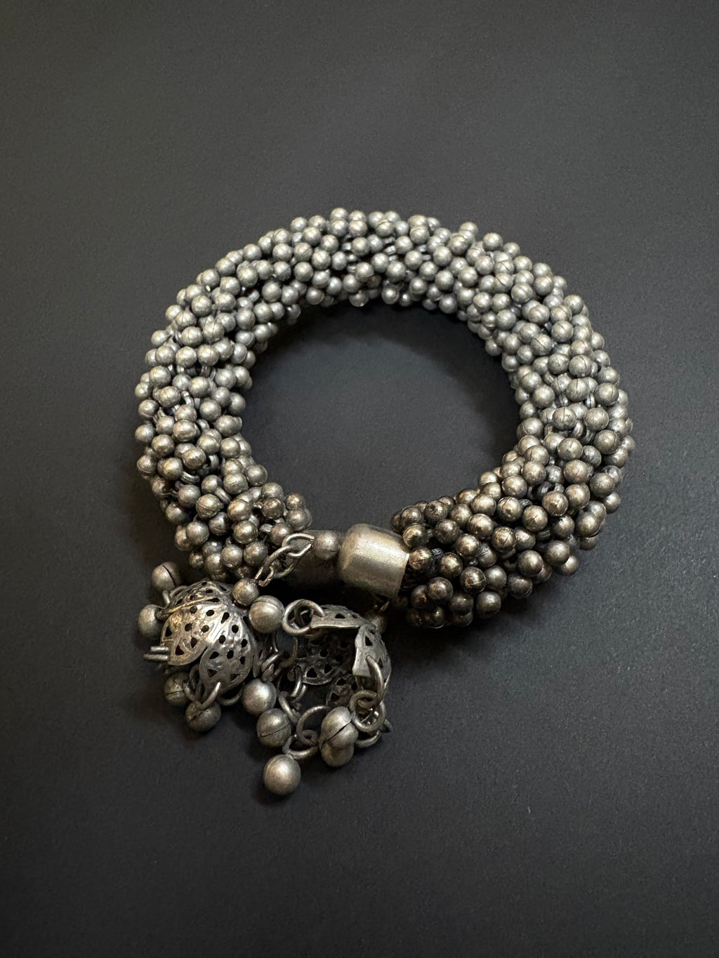 Oxidized Ghungroo Kada Bracelet