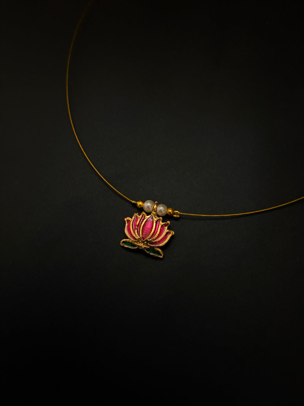 Nira Lotus Wire Necklace