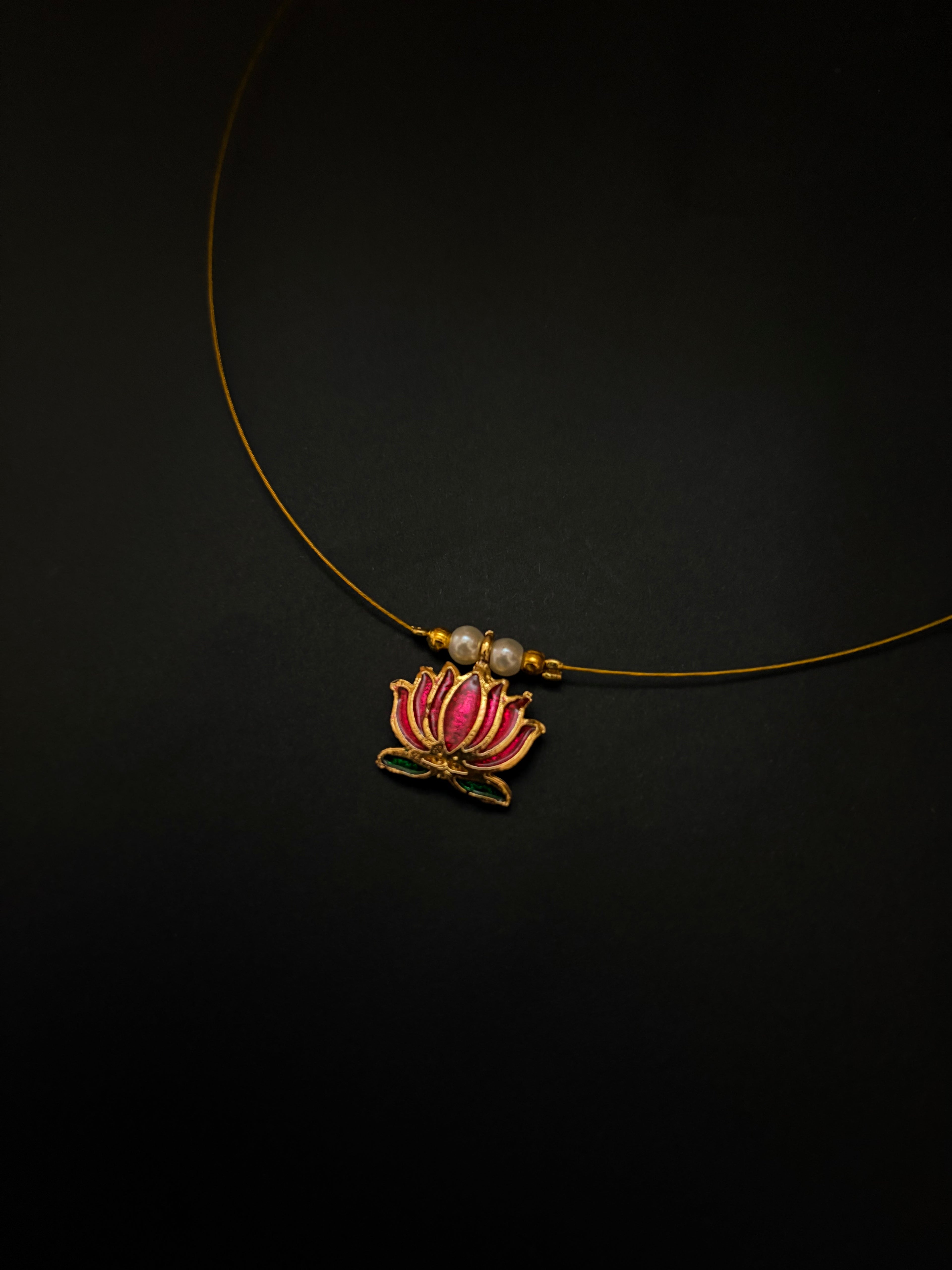 Nira Lotus Wire Necklace