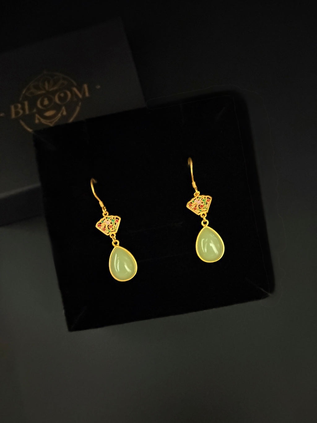 Floral Enamel Teardrop Earrings