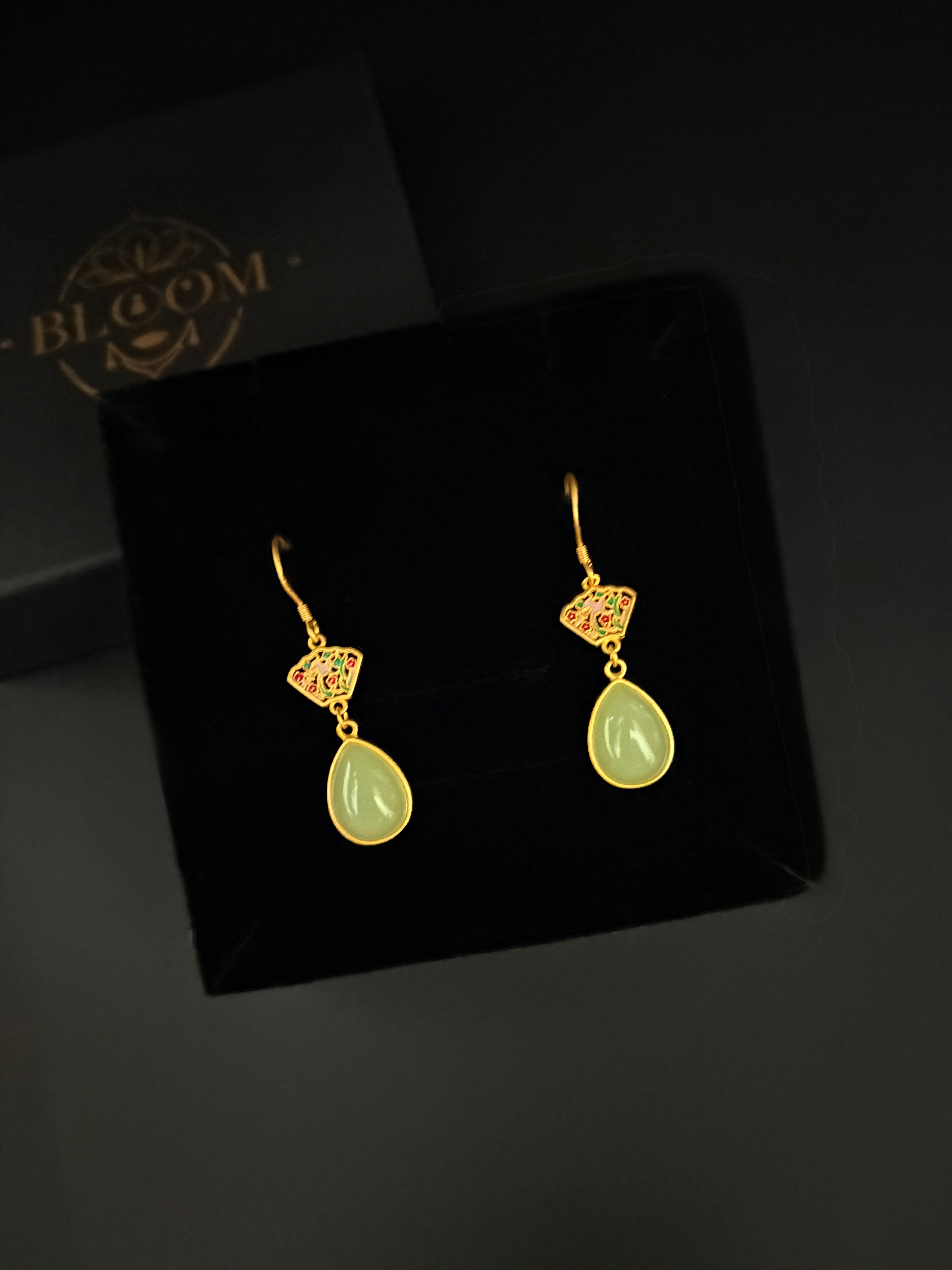 Floral Enamel Teardrop Earrings
