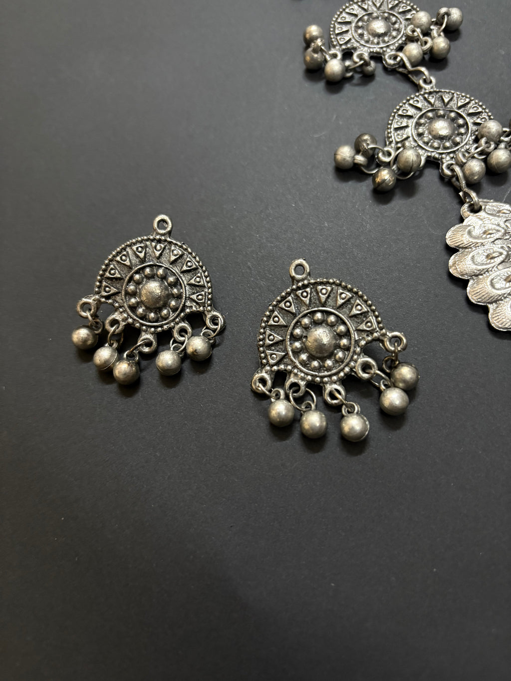 Maya Peacock Oxidized Necklace Set