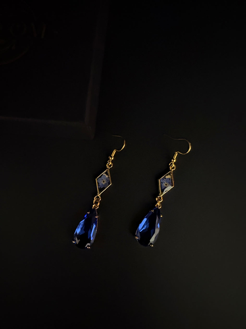 Ocean Night Gold Earrings