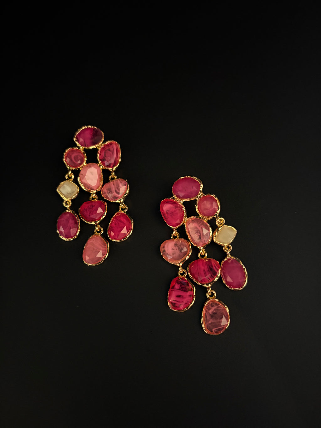 Crimson Cascade Earrings