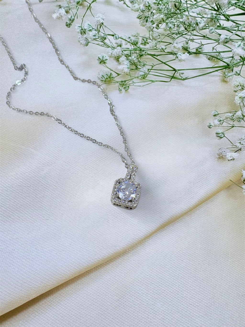 Titanium Steel Square Shape Neckpiece Bloom