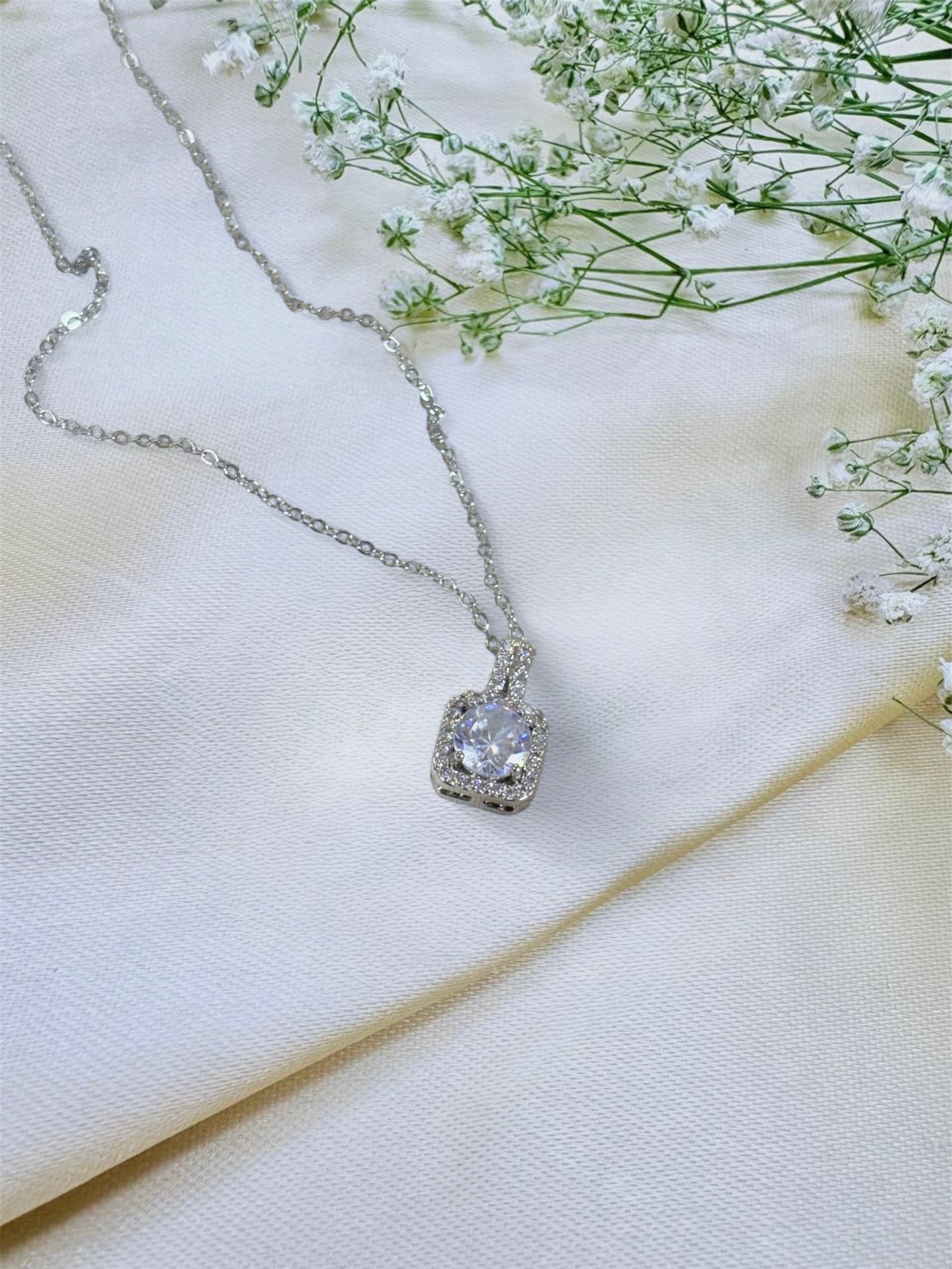 Titanium Steel Square Shape Neckpiece Bloom