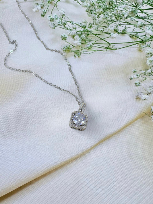 Titanium Steel Square Shape Neckpiece Bloom