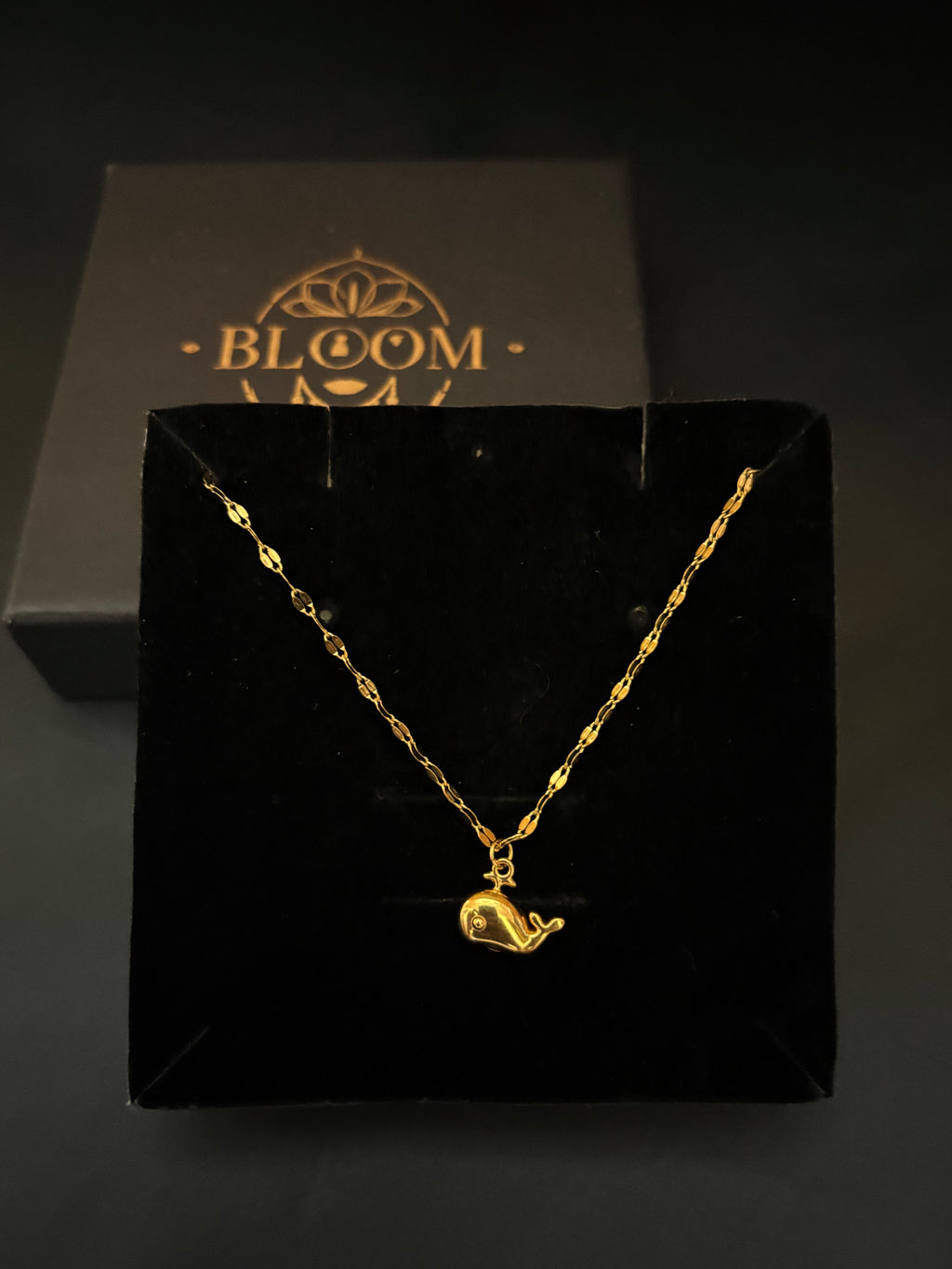 Ocean Whisper Gold Whale Necklace