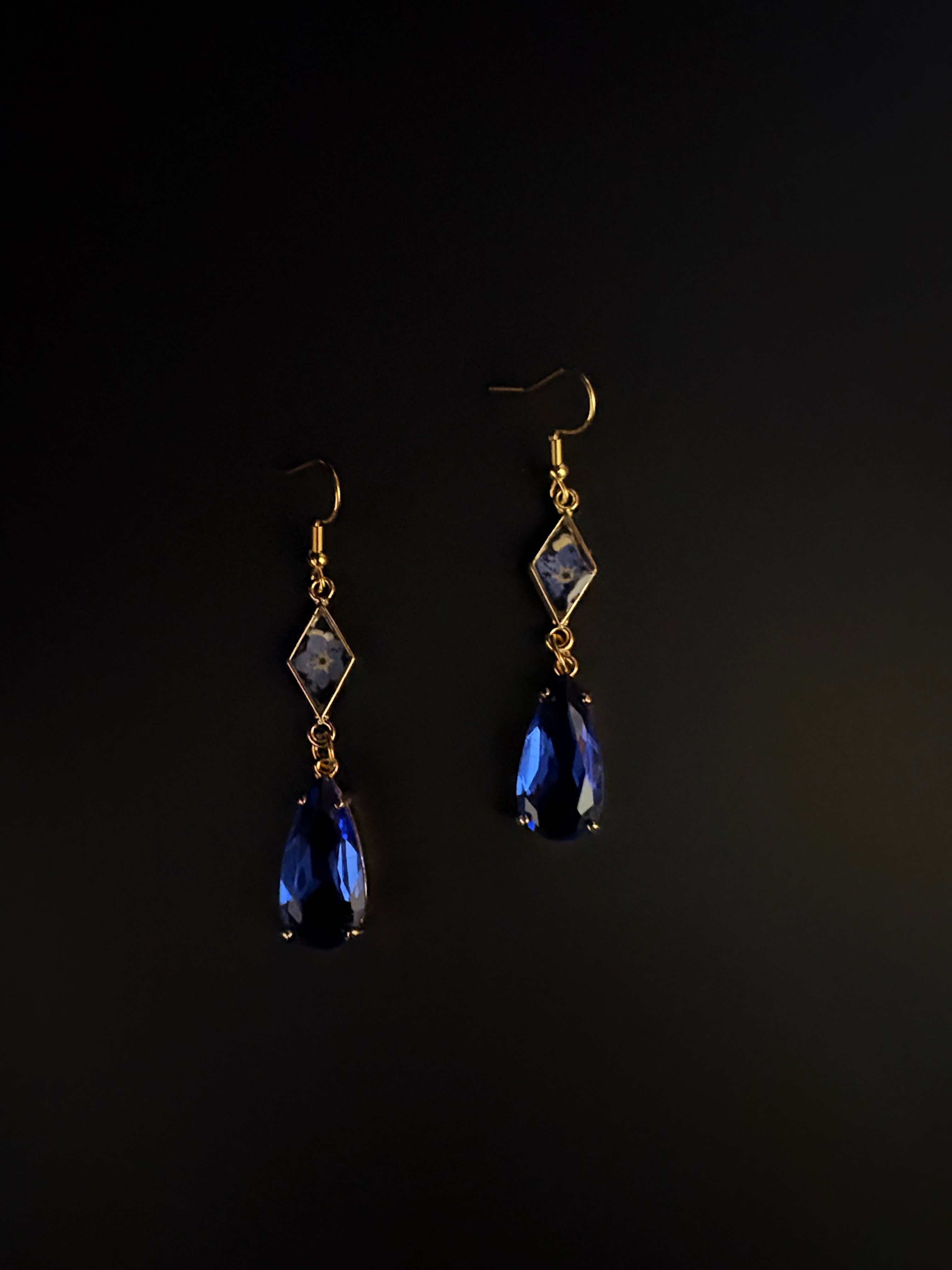 Ocean Night Gold Earrings