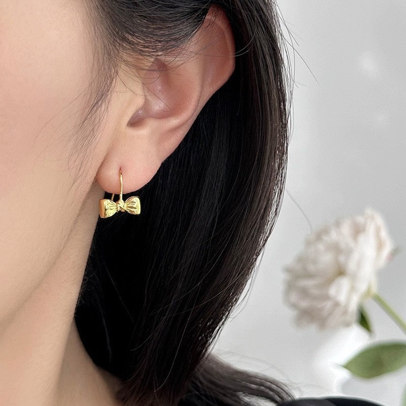 Mini Bow Gold Plated Earrings - Bloom