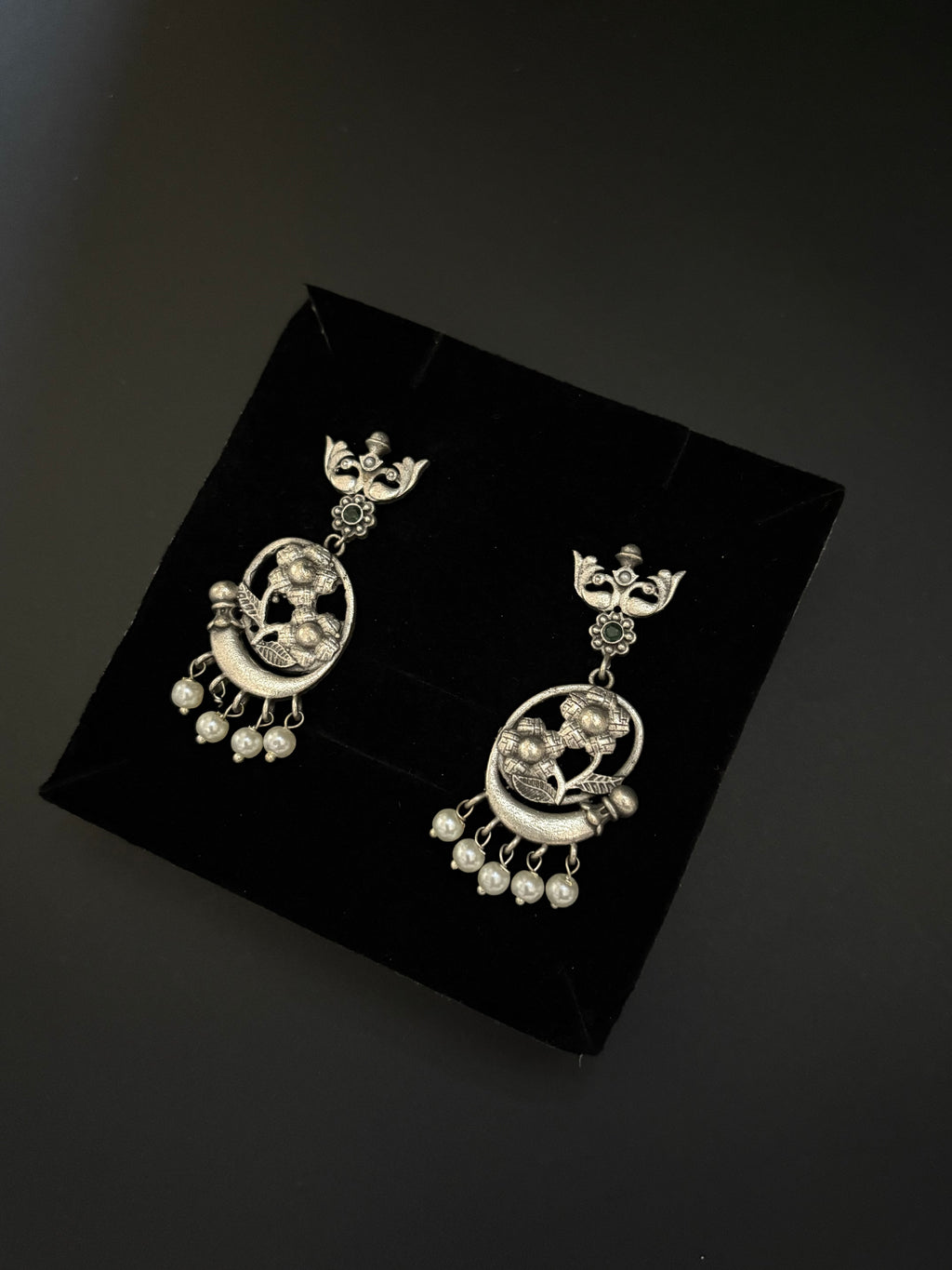 Floral Design Oxidized Earrings