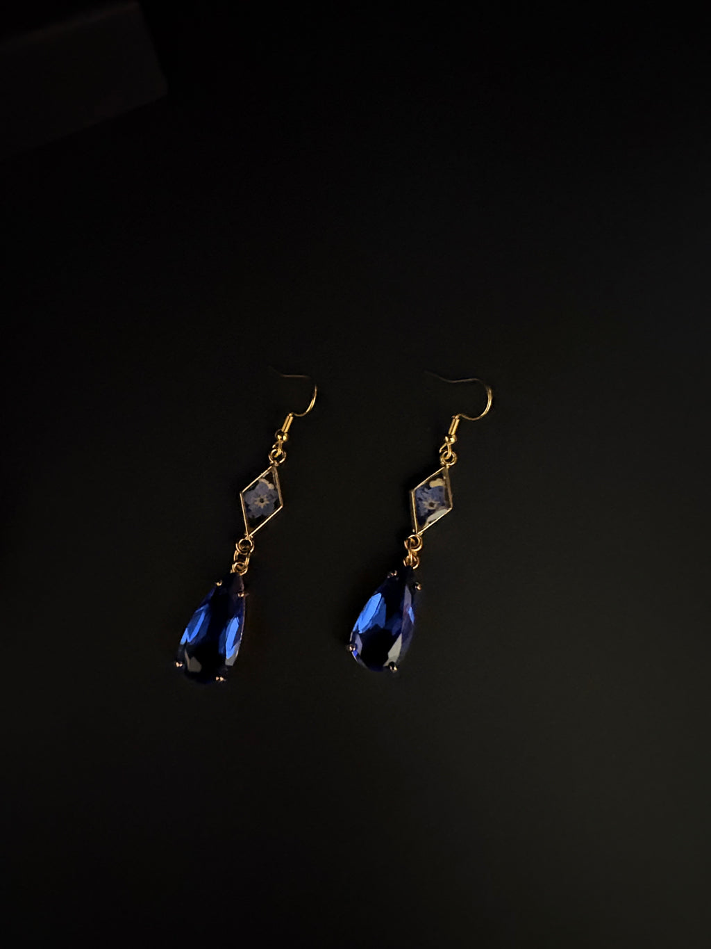 Ocean Night Gold Earrings
