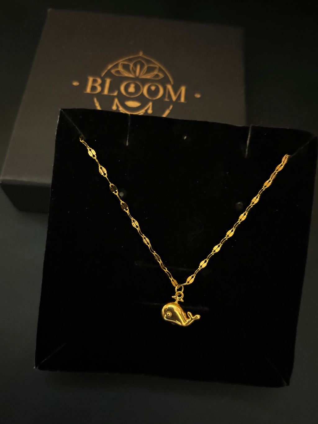 Ocean Whisper Gold Whale Necklace