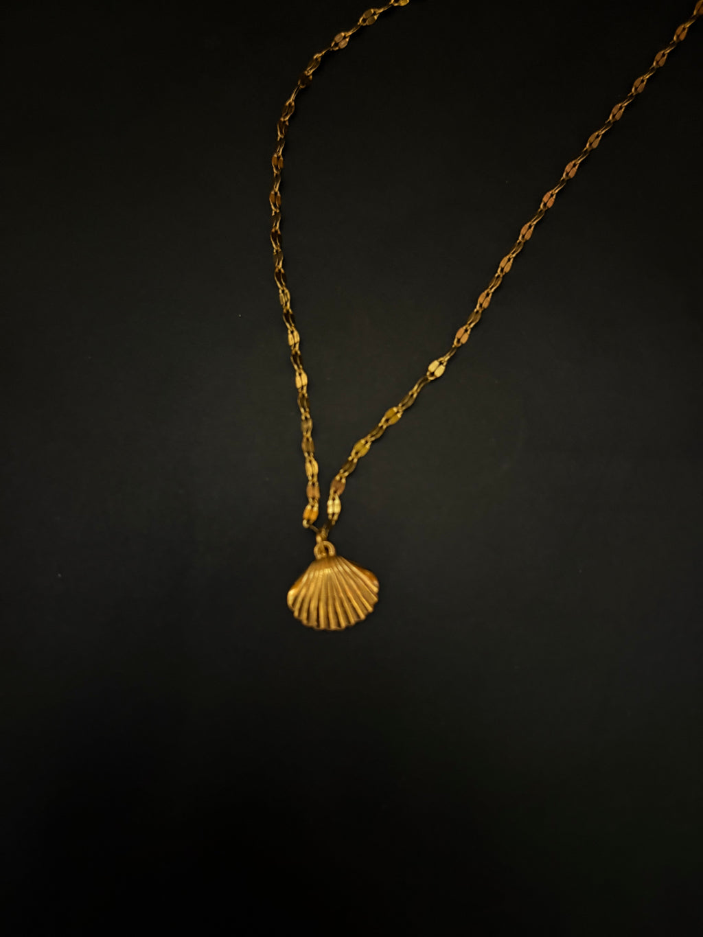 Minimal Gold Seashell Charm Necklace