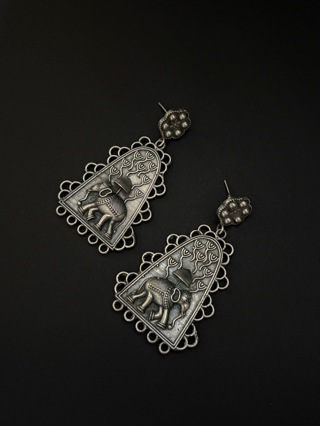 Long Elephant Dangle Earrings