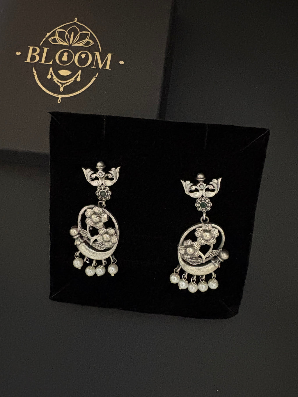 Floral Design Oxidized Earrings