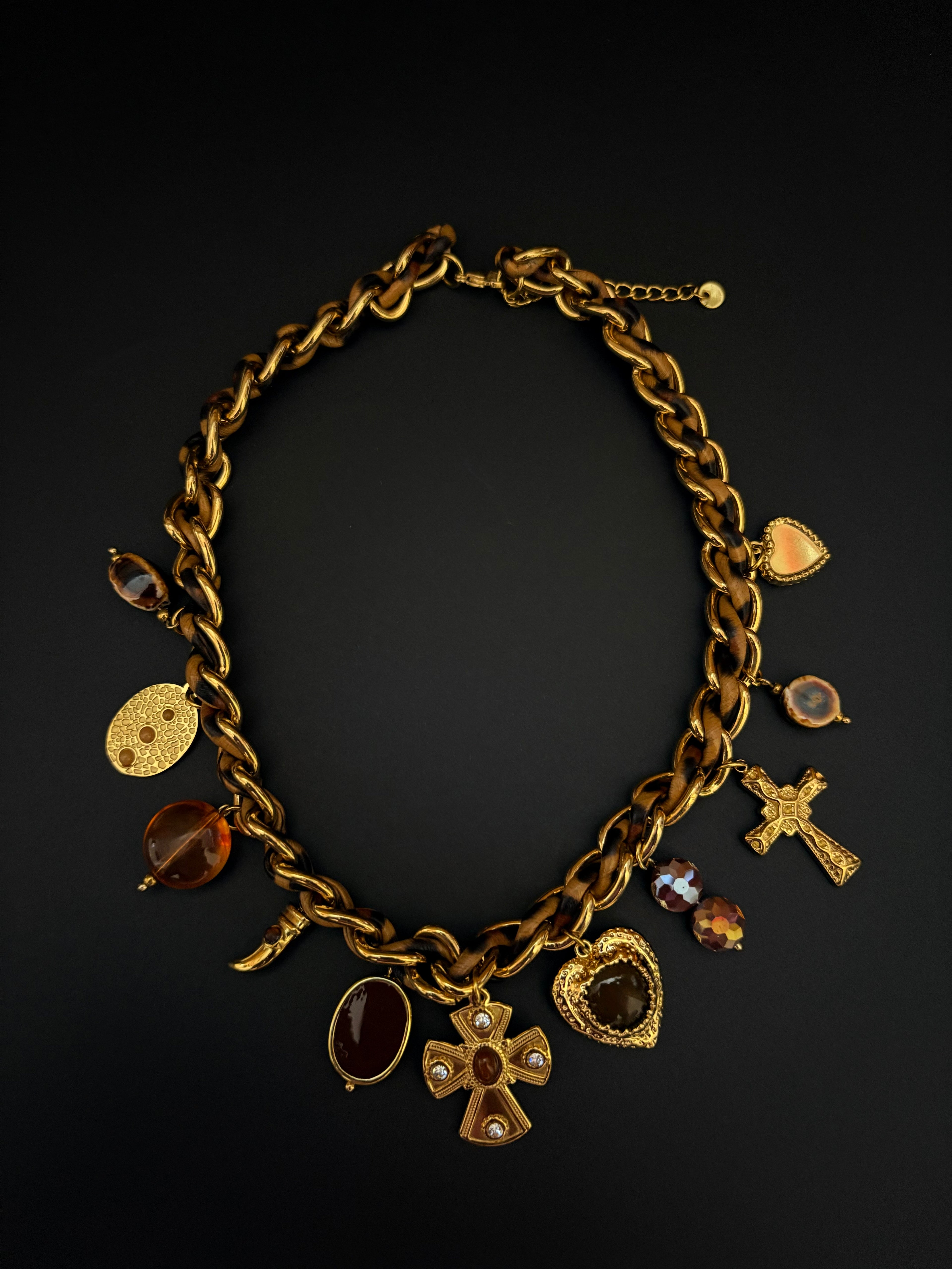 Baroque Cross Charm Necklace