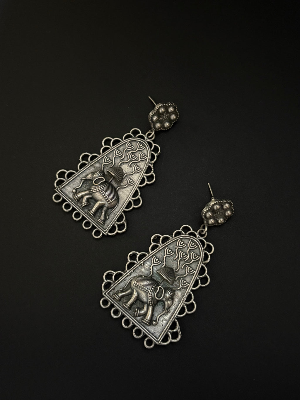Long Elephant Dangle Earrings
