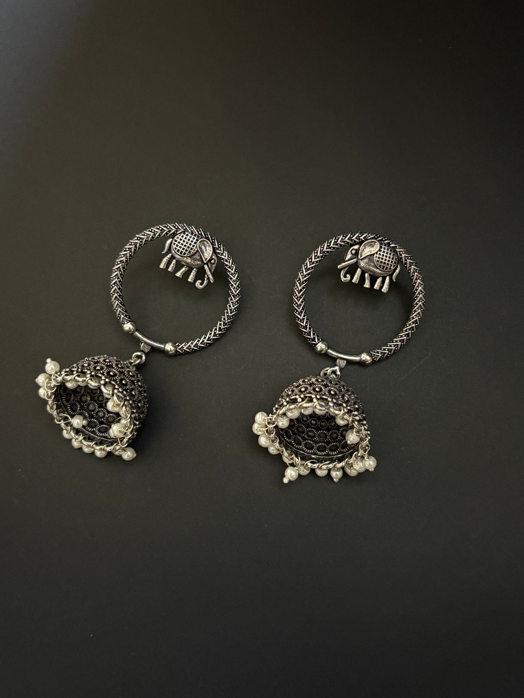 Traditional Elephant Hoop Jhumkas